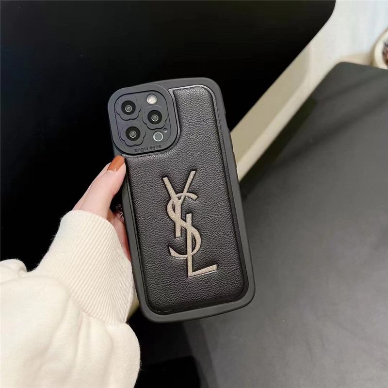 サンローラン iphone16/16pro レザーケース YSLロゴ キラキラ 15/14pro カバー 女子 人気 iphone13promax/13pro 携帯ケース 頑丈 おしゃれ