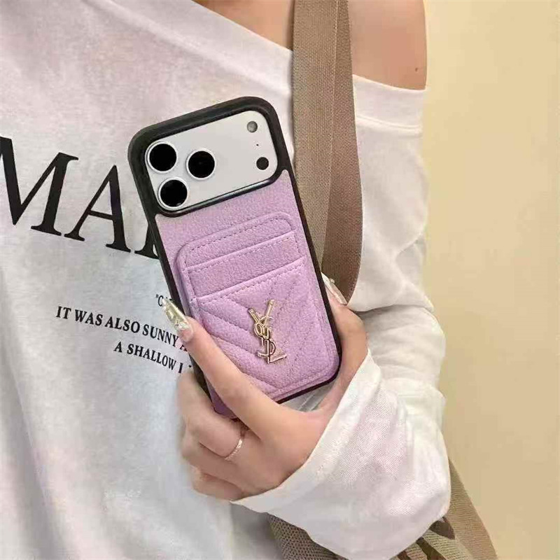 サン ローラン iphone17/17pro ケース yslスマホケース カード収納 iphoneケース 背面収納 ハイブランド iphone16/16pro max ケース 人気 ブランド 女性 40 代 iphoneケース 大人可愛い ブランド