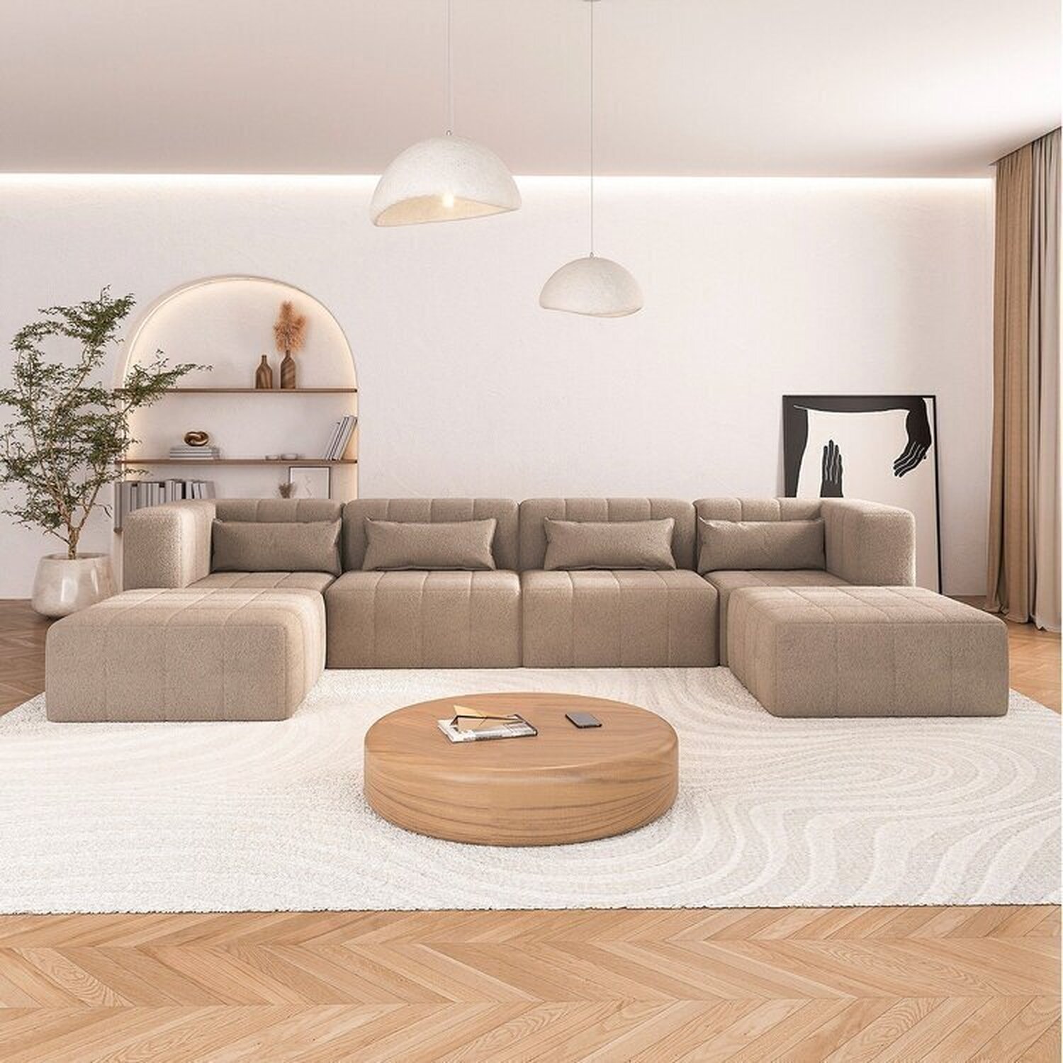 Sofá Modular 4 Lugares e 2 puff EasyBox CabeCasa MadeiraOriginals