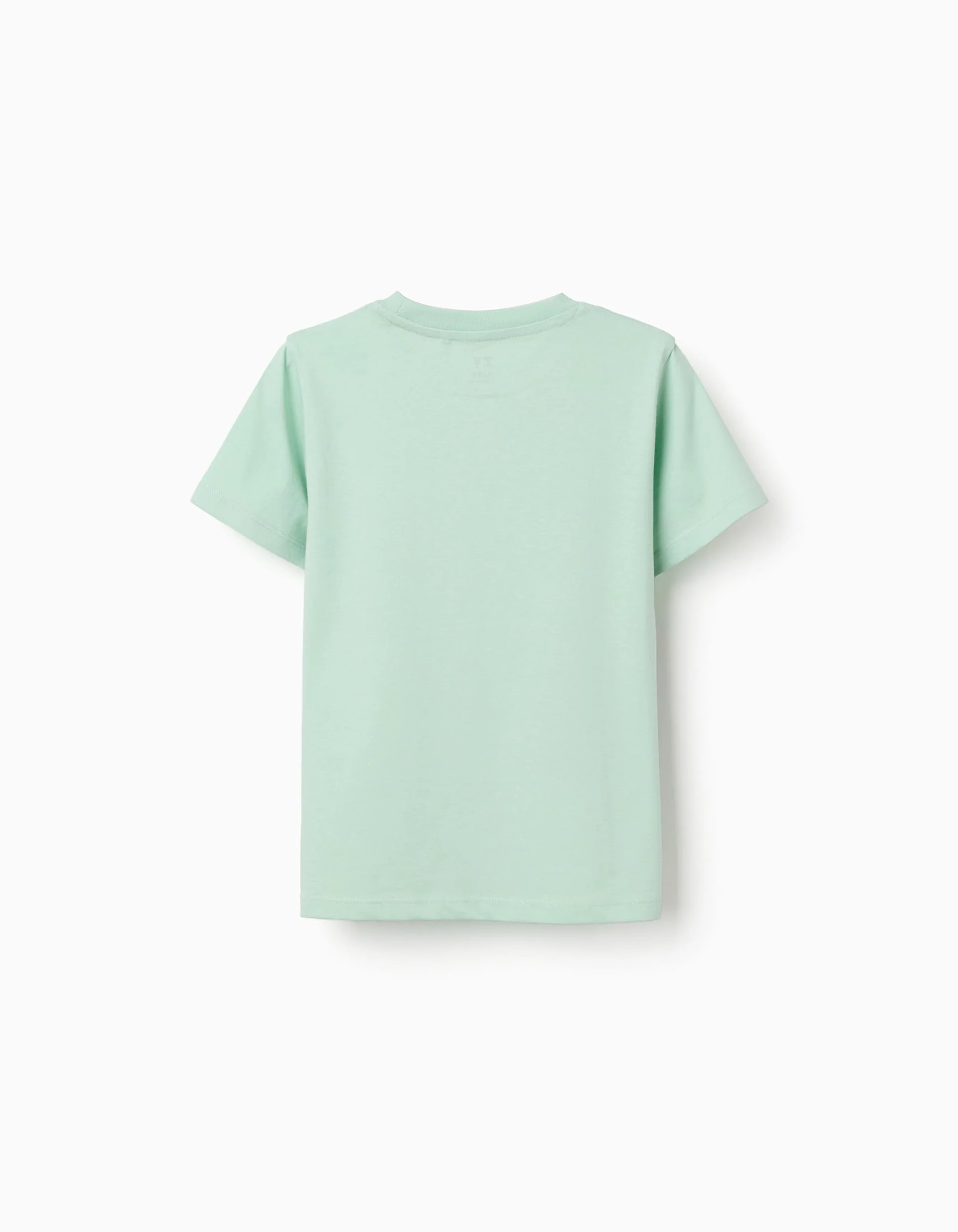 Pack of 2 cotton T-shirts with beach prints for boys, light green/white
