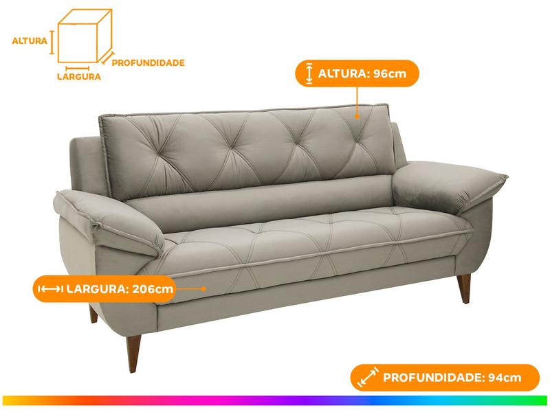 Conjunto de Sofás 2 e 3 Lugares Malbec Linoforte