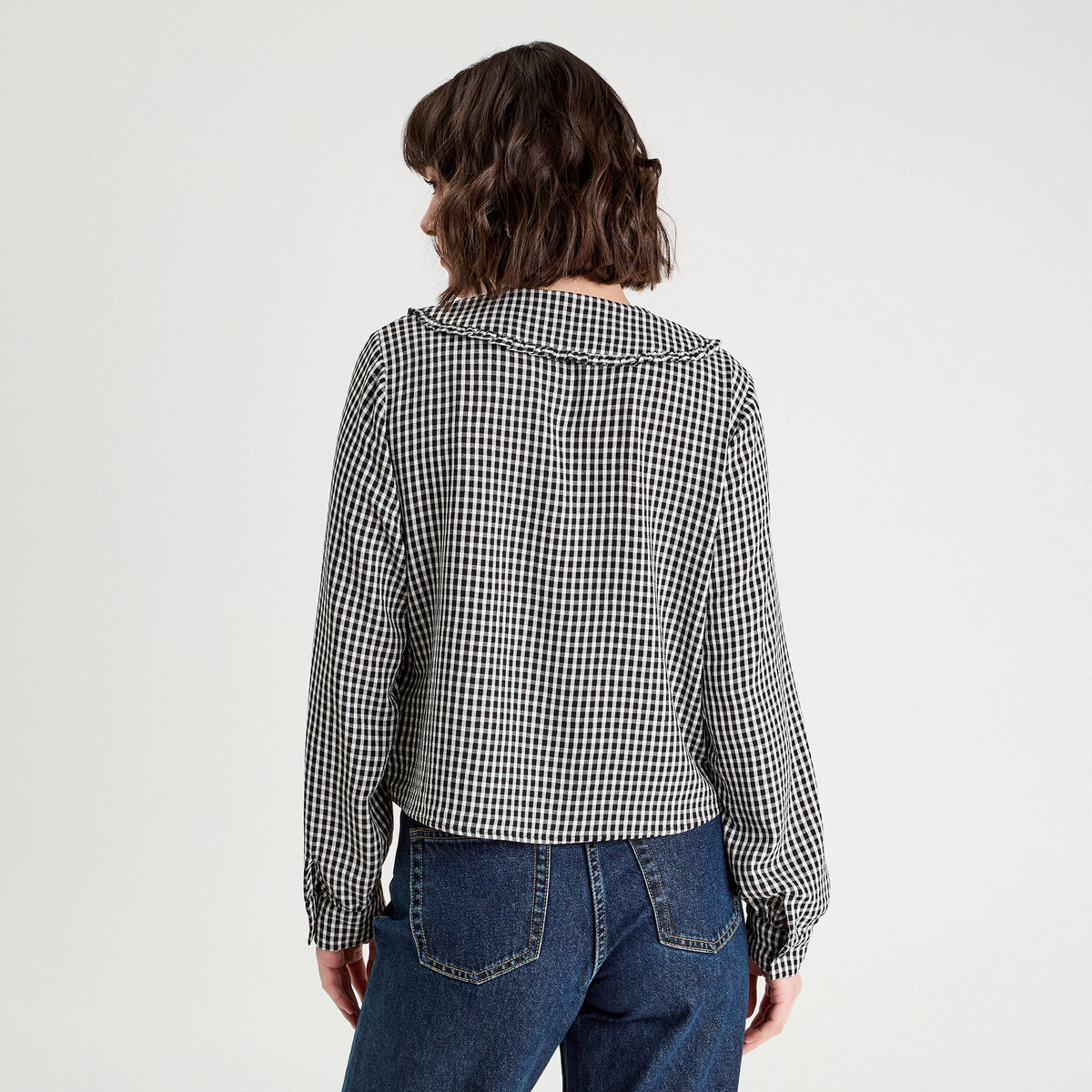 Blouse col claudine blanc femme