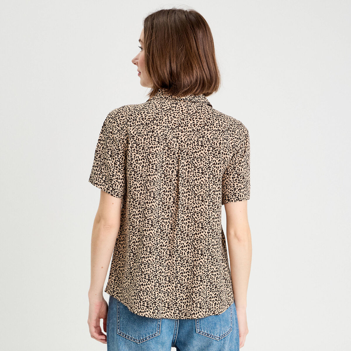 Chemise manches courtes ecru femme