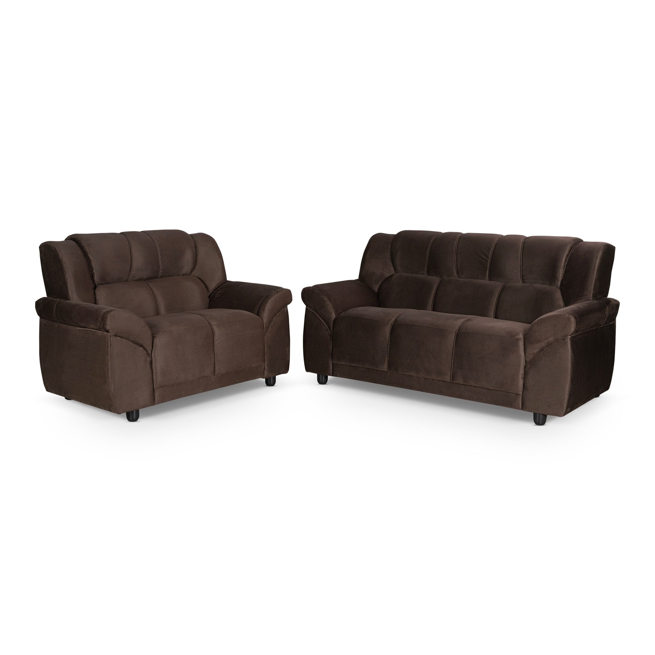 Conjunto Sofá 2 e 3 Lugares Classico Suede Marrom Cordoba