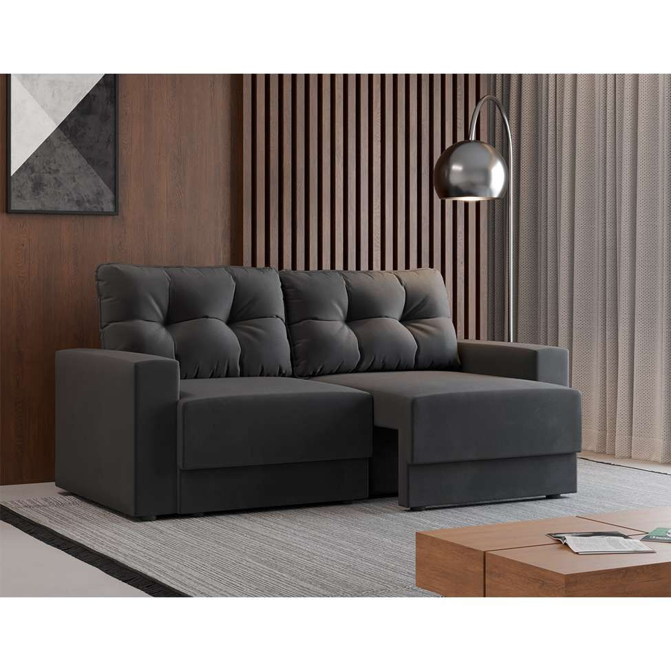 Sofá 2 Lugares Retrátil Lubeck Suede Grafite 140 cm em Promoção | Ofertas na Americanas