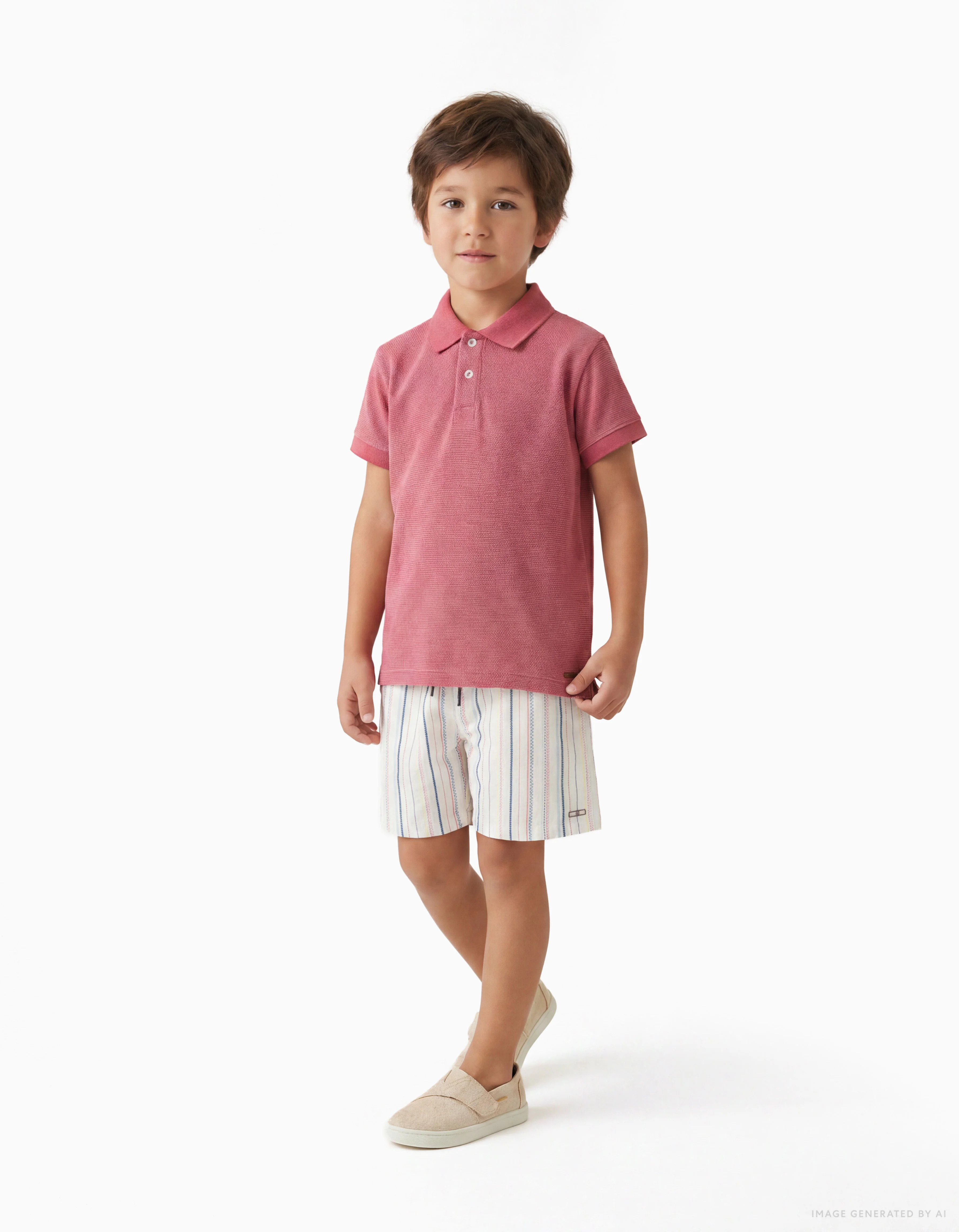 Swim shorts with ethnic stripes and drawstring B&S for boys, multicolour