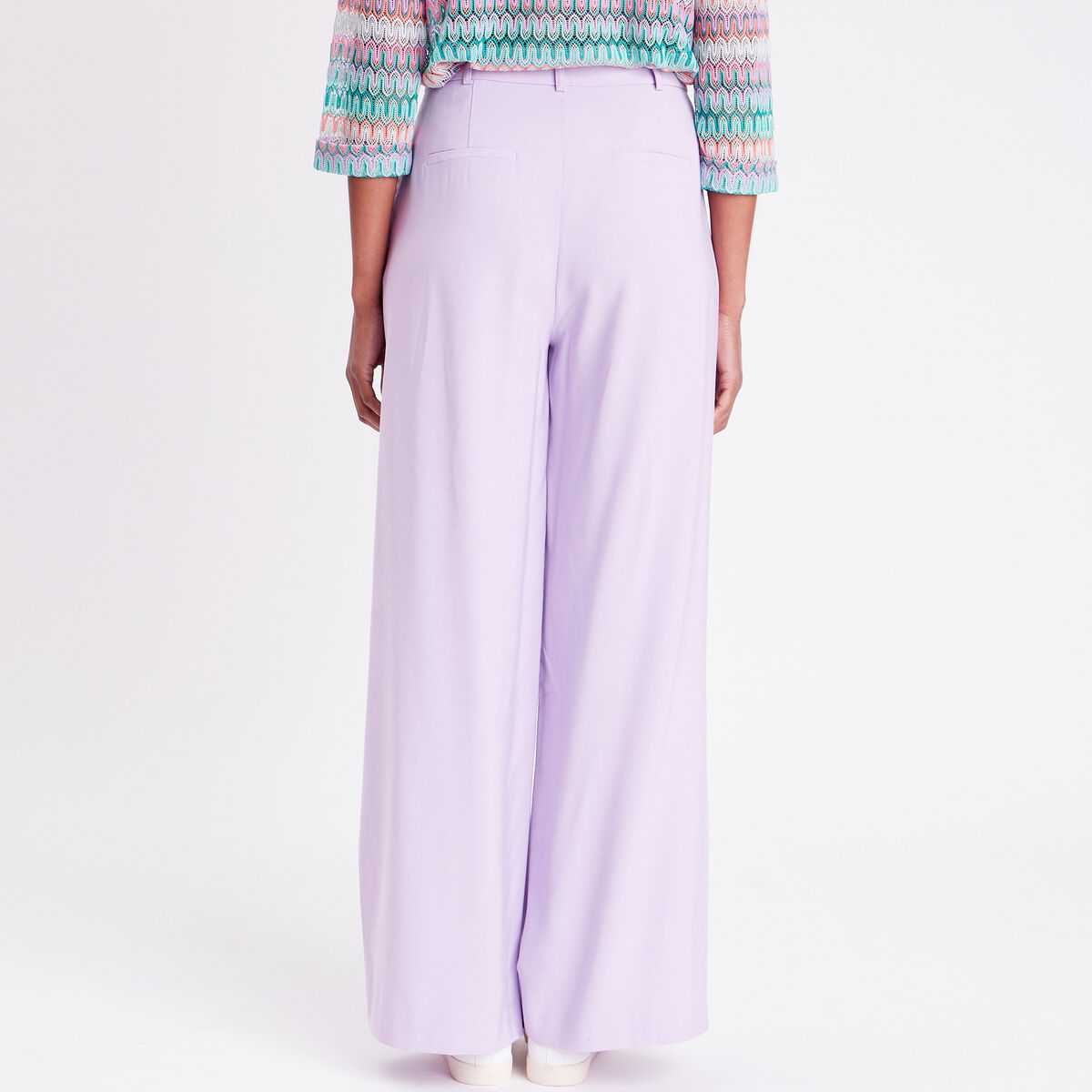 Pantalon city jambe large parme femme