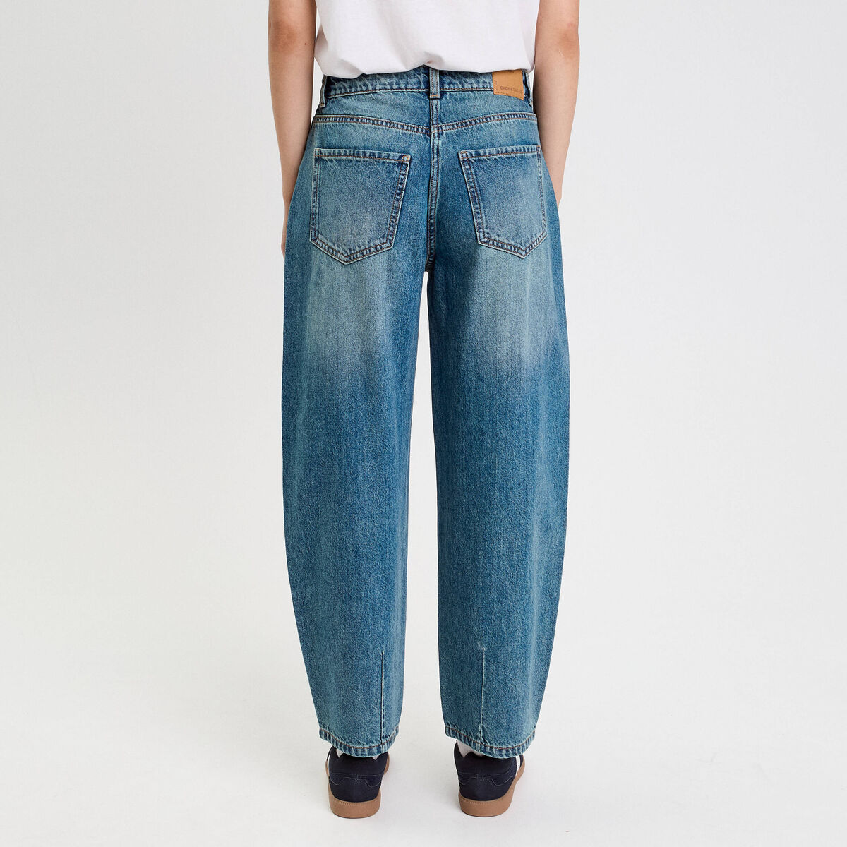 Jeans barrel 7/8ème denim double stone femme