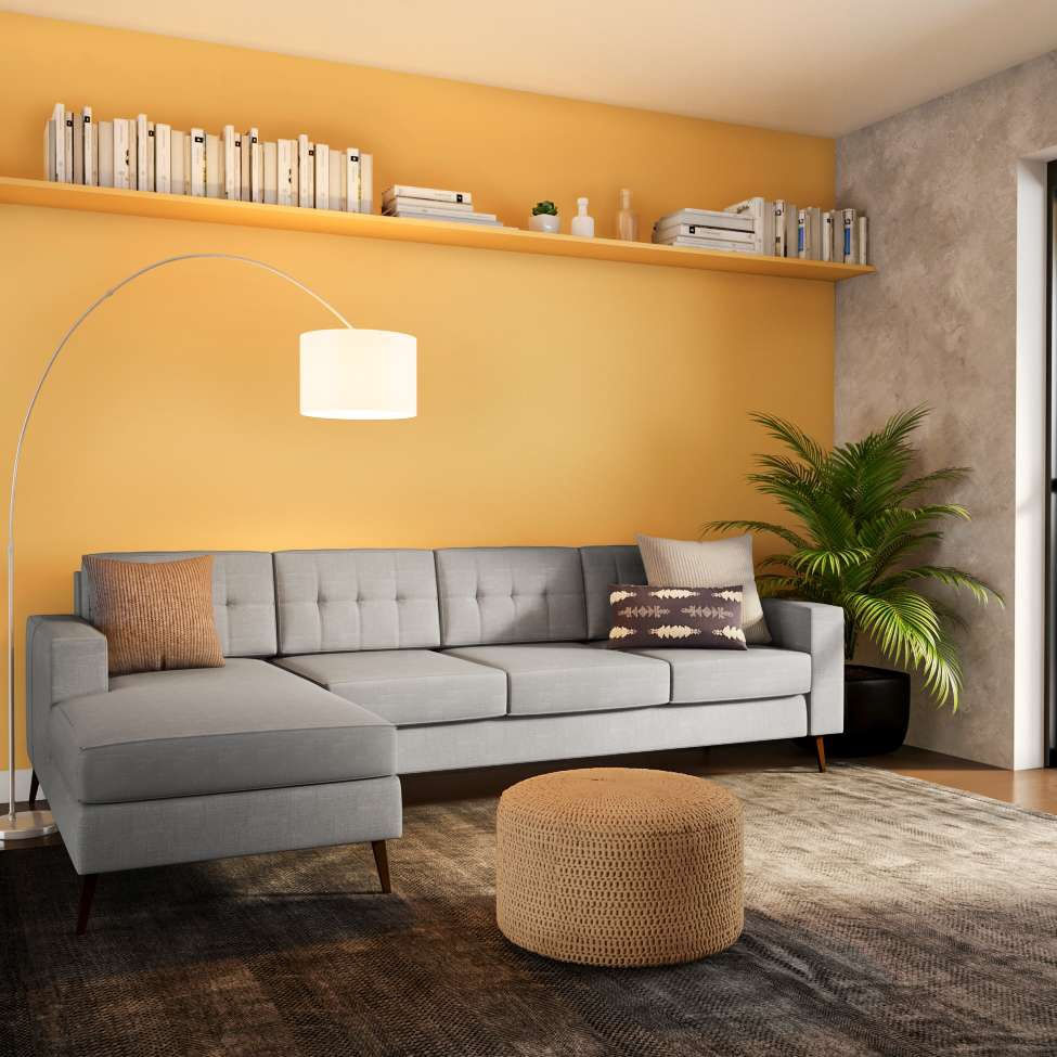 Sofá 4 Lugares Alive com Chaise Esquerdo Pé Palito Linho Cotton Cinza em Promoção | Ofertas na Americanas