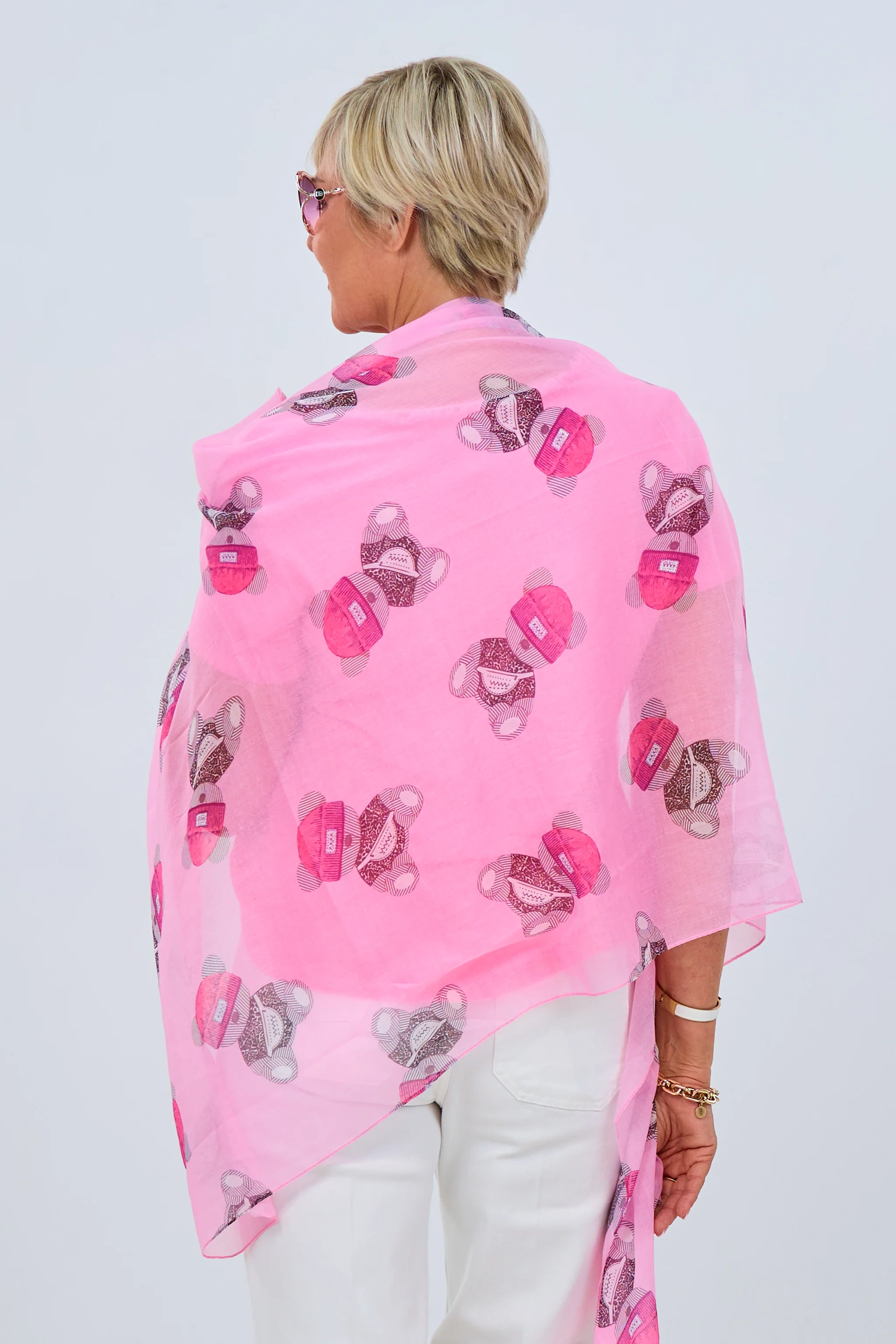 Feines Tuch mit Bärchen, pink