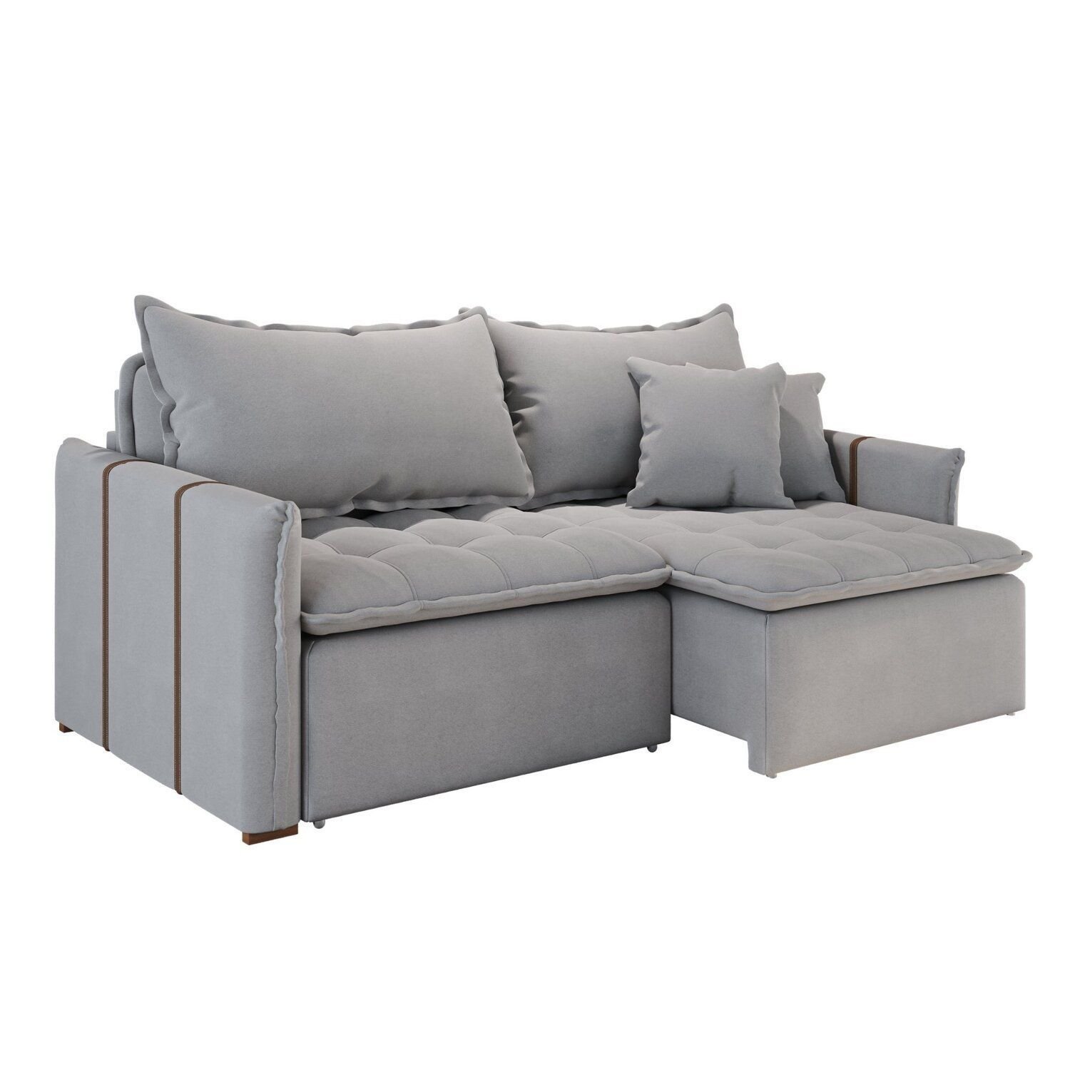 Sofá Cama Retrátil em Madeira Eucalipto e Linho 200cm Creta