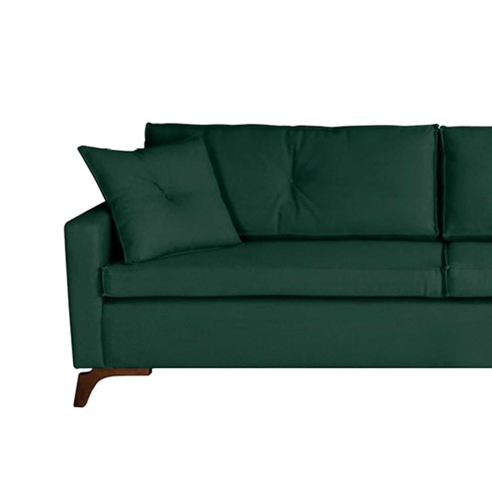 Sofá 3 Lugares Viena Veludo Verde 210 cm em Promoção | Ofertas na Americanas