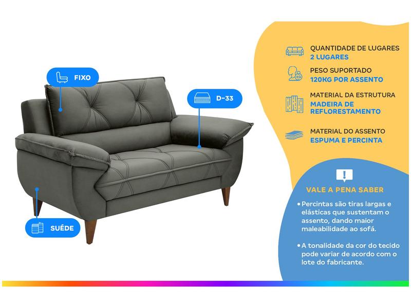 Sofá 2 Lugares Suede Malbec Linoforte