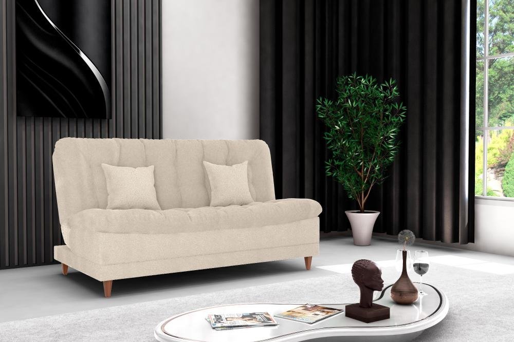 Sofá Cama Duda Boucle Bege Matrix Sala Premium Original 3 Lugares