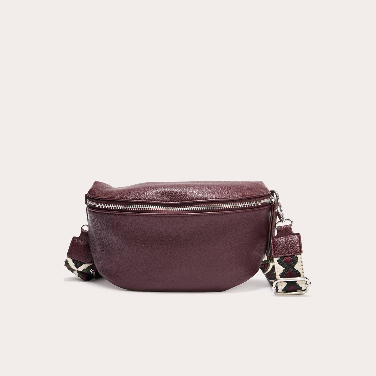 Sac banane en bandoulière bordeaux femme