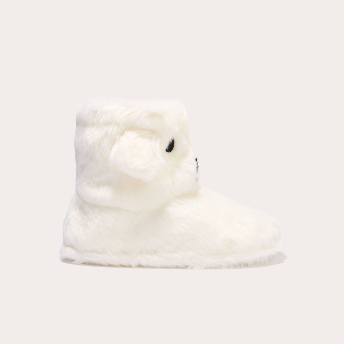 Chaussons bottes ecru femme