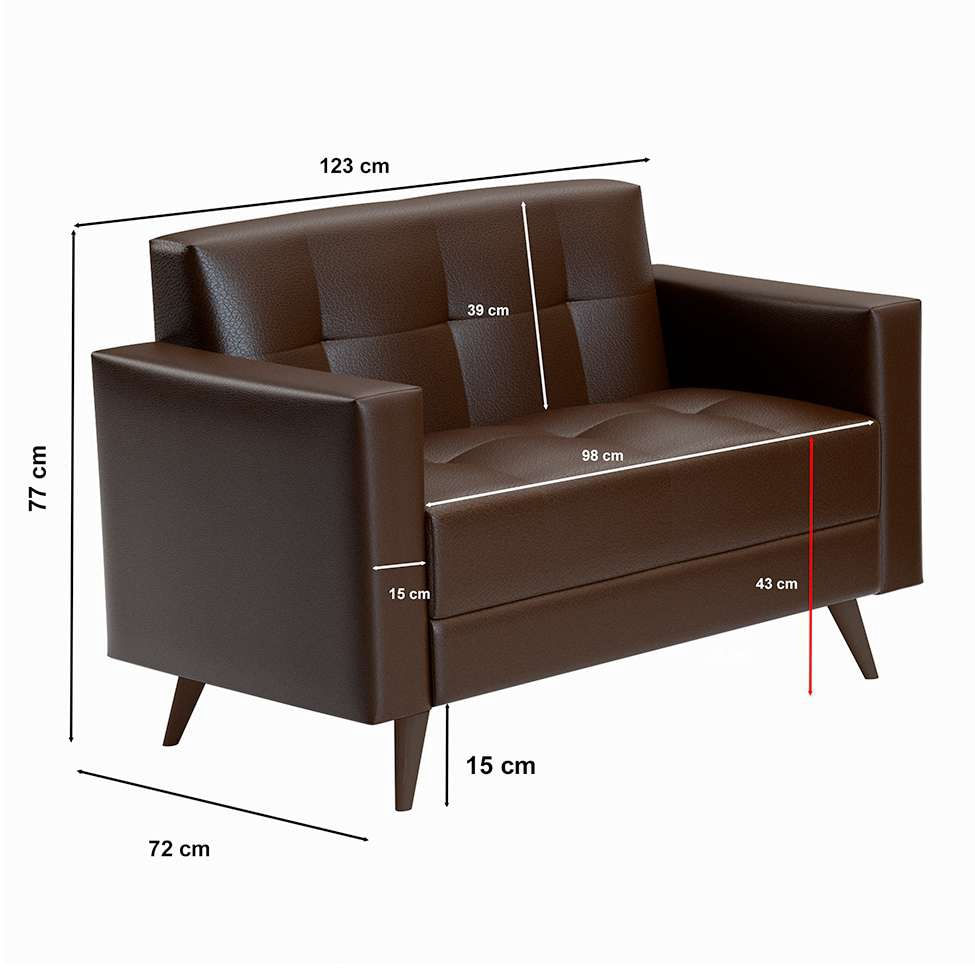 Sofá 2 Lugares Vitrola Revestimento Sintético Café 123 cm em Promoção | Ofertas na Americanas