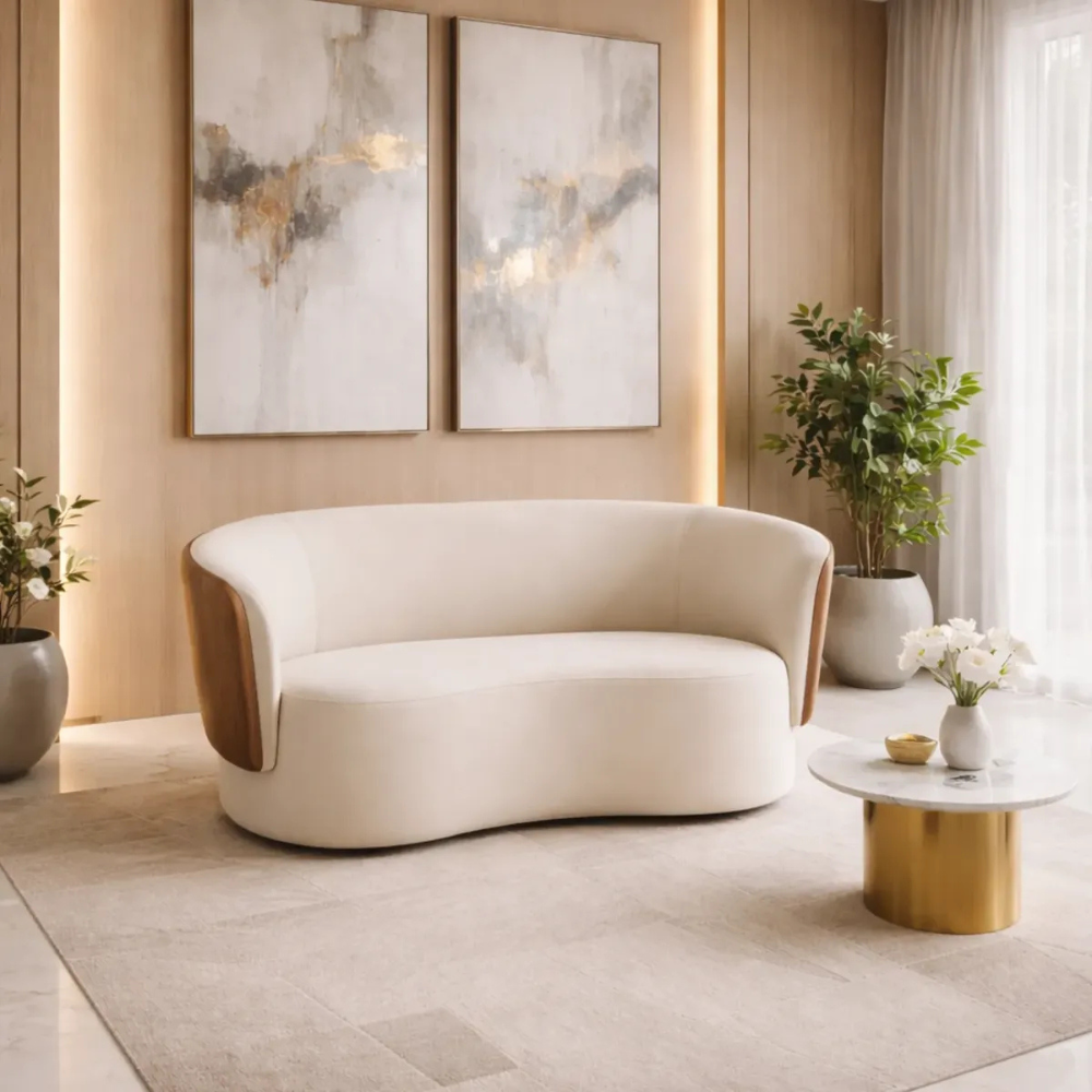 Sofá Orgânico 2 Lugares Curvo Living Star Confort