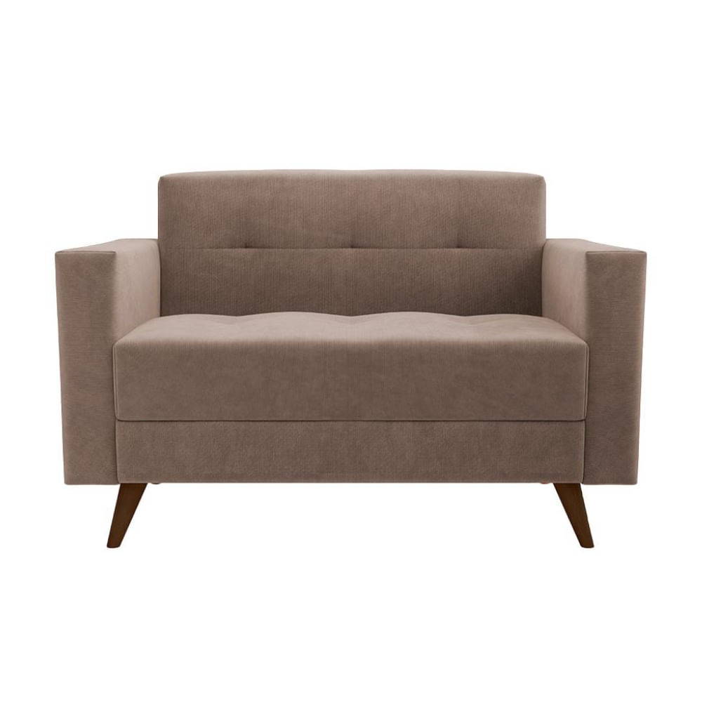 Sofá 2 Lugares Vitrola Suede Tabaco 123 cm