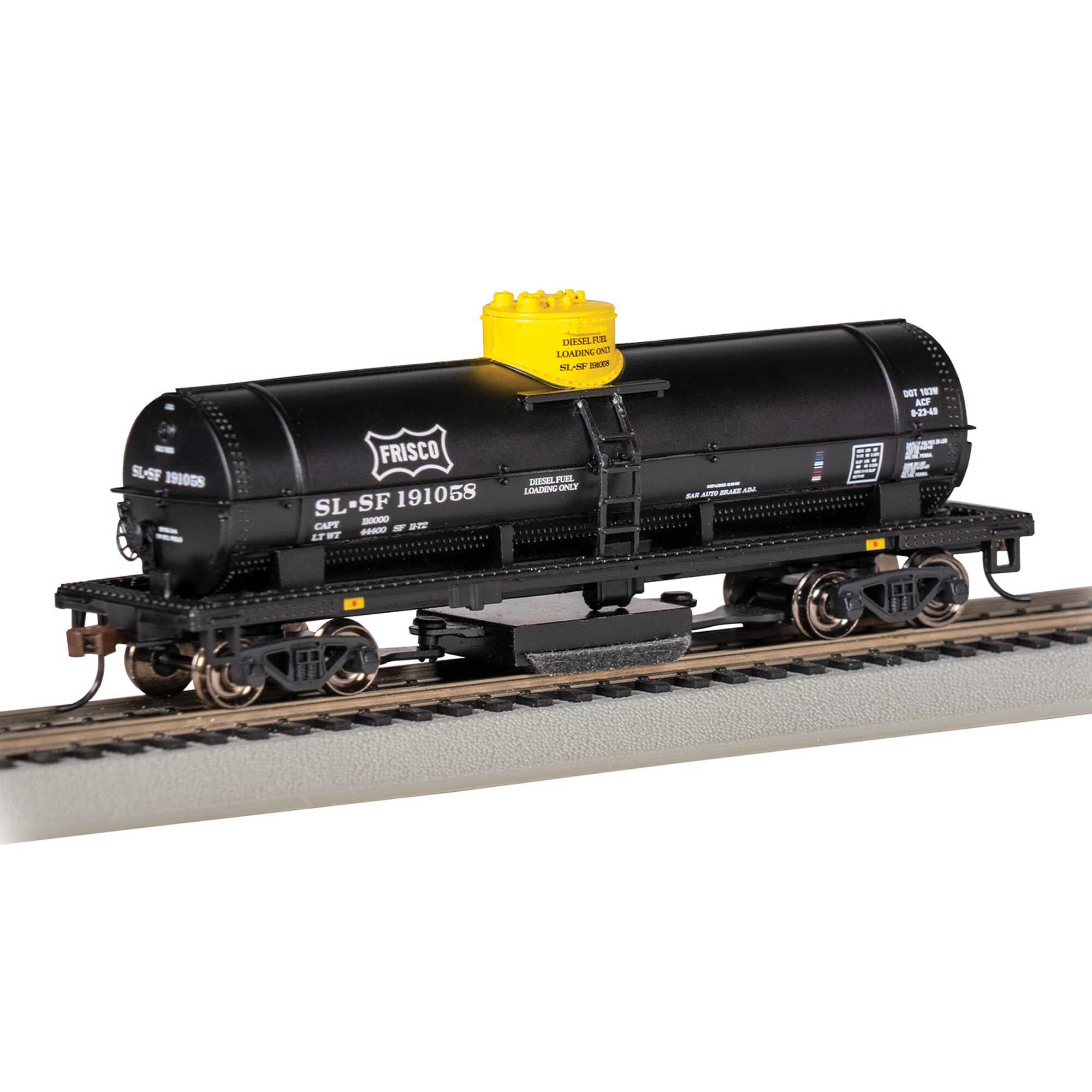 Bachmann Industries TRACK CLEANING TANK CAR - FRISCO #191058 (Diesel Fuel) - HO Scale