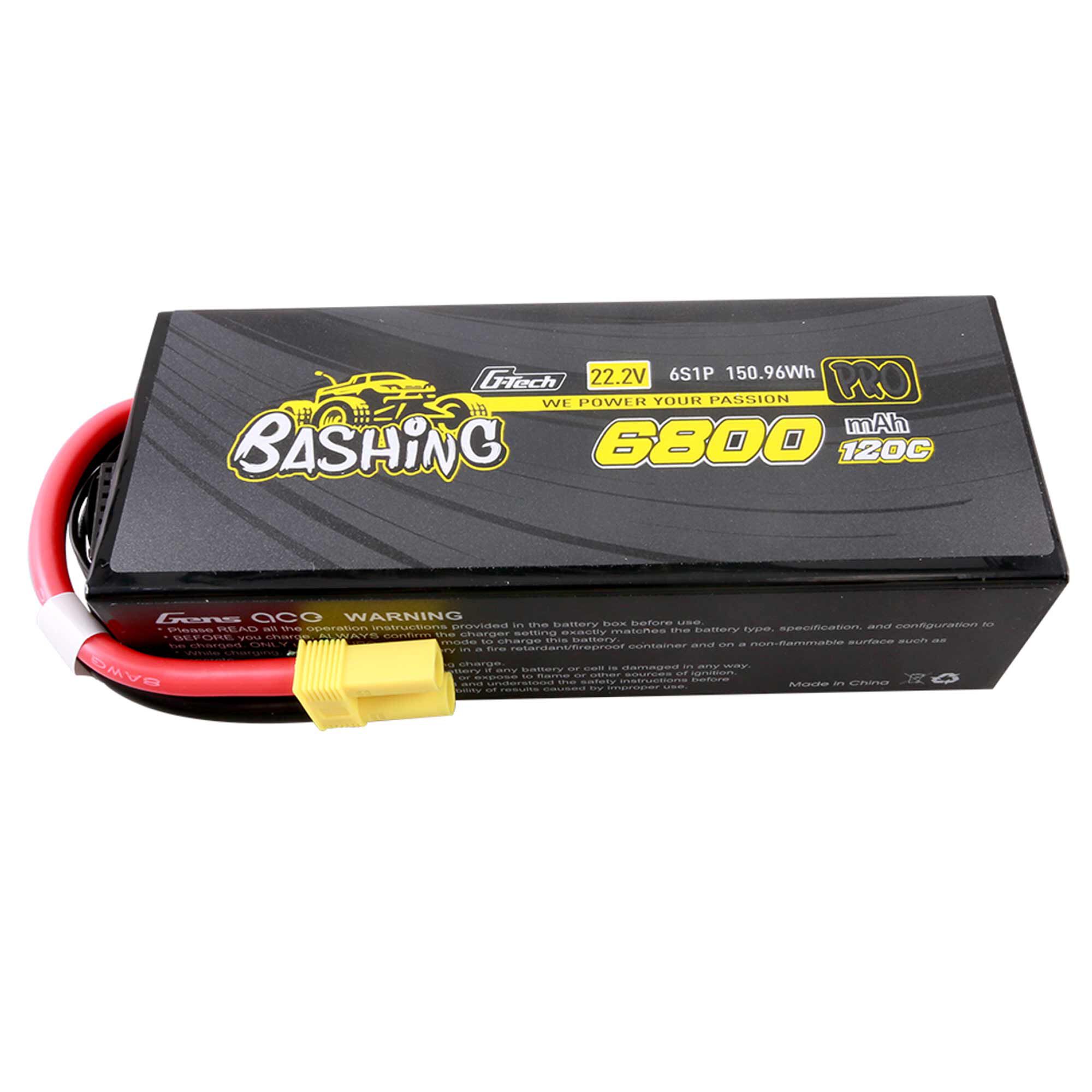 Gens ace 22.2V 6800mAh 6S 120C G-Tech Smart Bashing Hardcase LiPo Battery: EC5