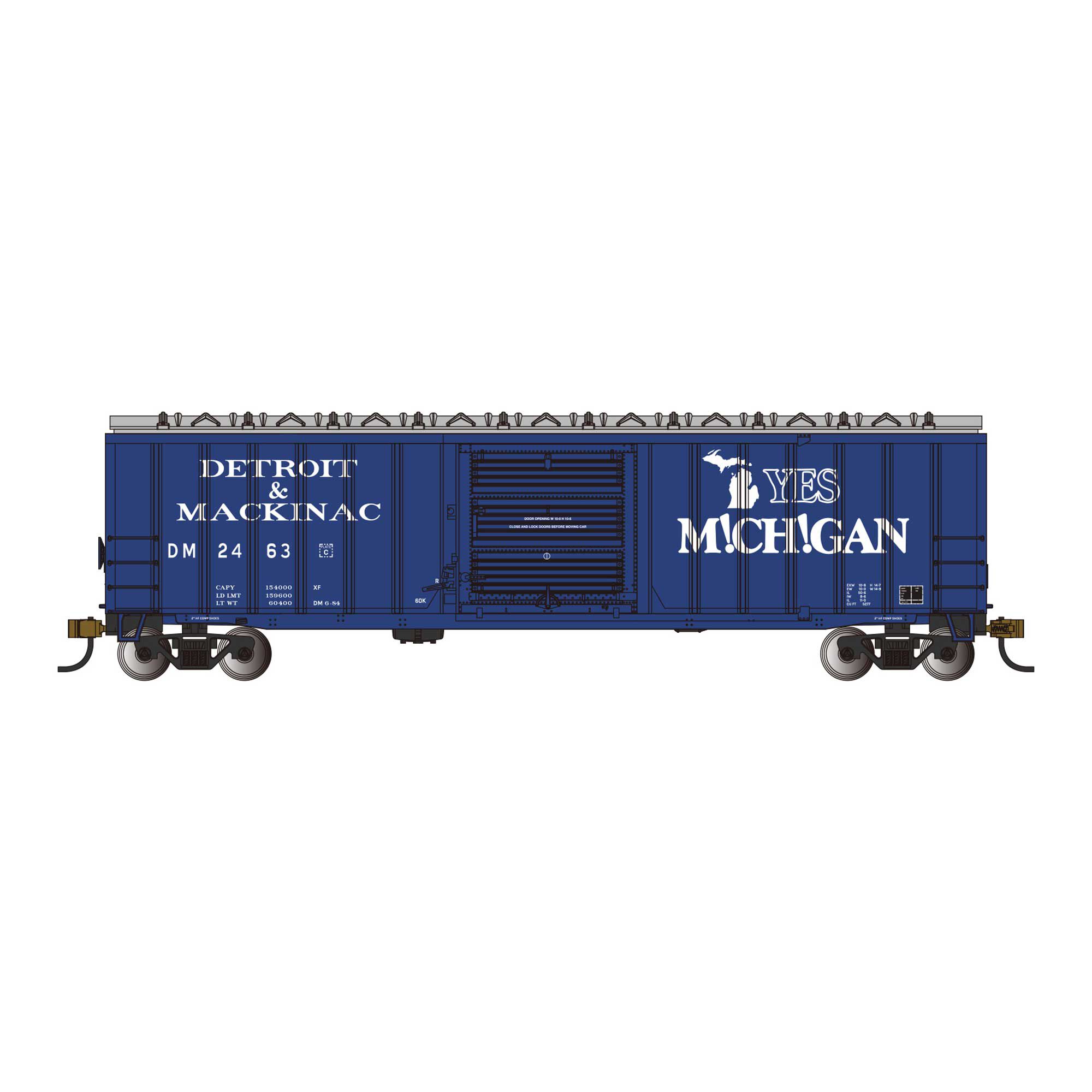 Bachmann Industries N 50'6" ACF Outside Braced Box Car - Detroit & Mackinac #2463