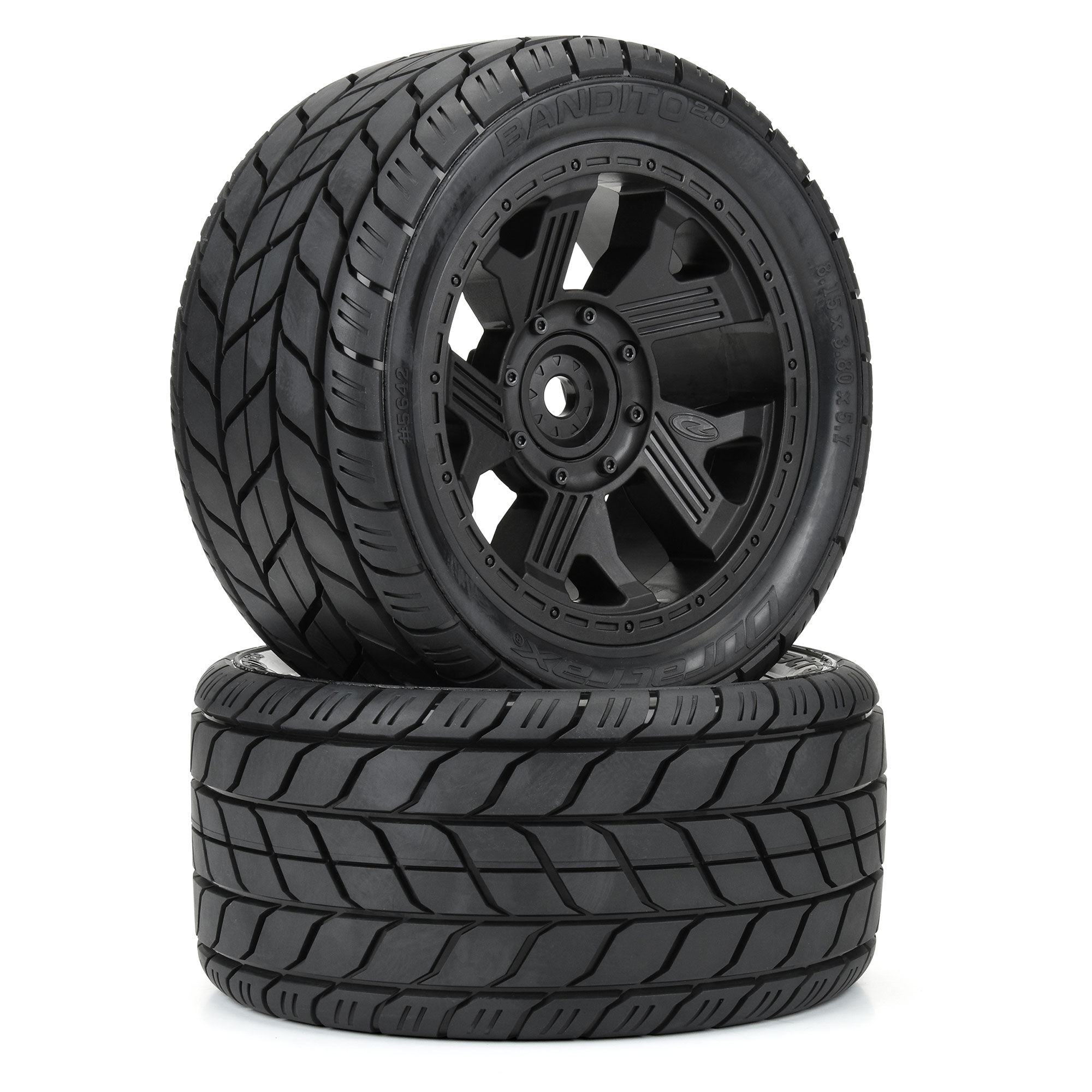 Duratrax 1/6 Bandito 2.0 F/R 5.7" Monster Truck Tires MTD 24mm Blk Ripper (2)