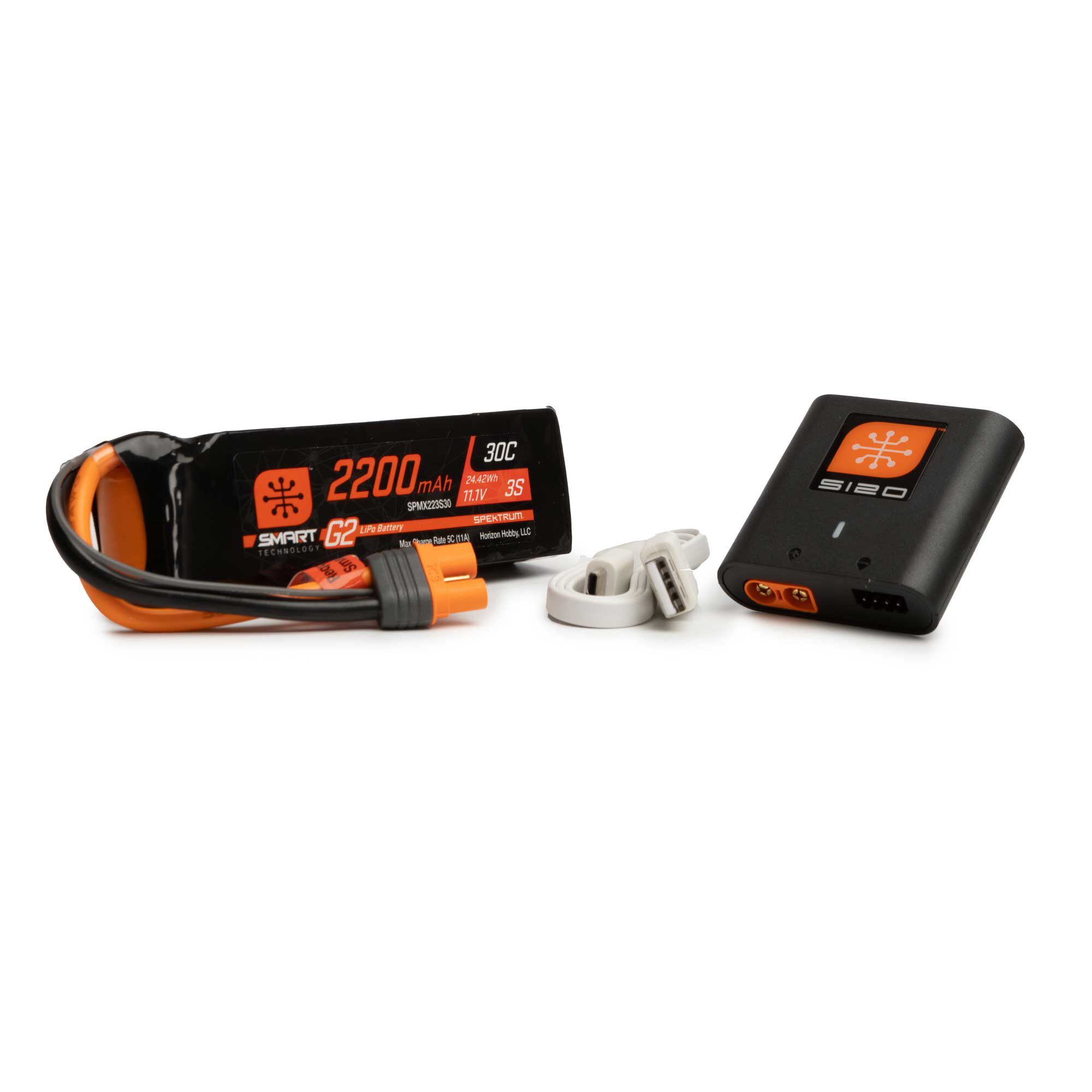 Spektrum Accessories Smart Powerstage Air Bundle: 2200mAh 3S G2 LiPo Battery / S120 Charger