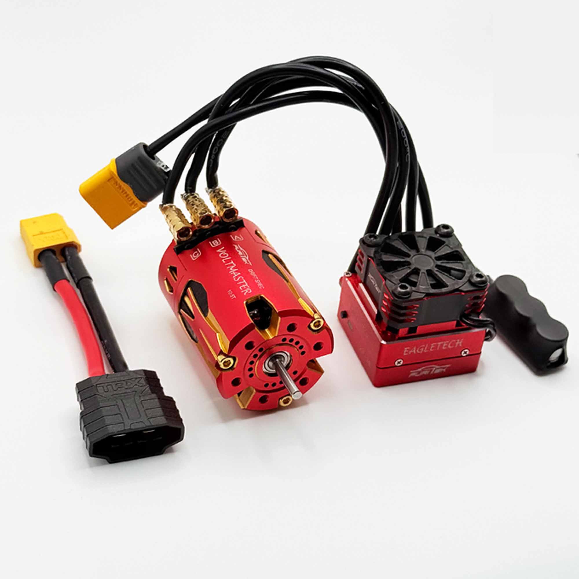 Furitek Furitek VoltEagle 1/10 Drift Combo – RED Edition (Plug & Play Brushless Sensored System for Traxxas 4-Tec Drift)