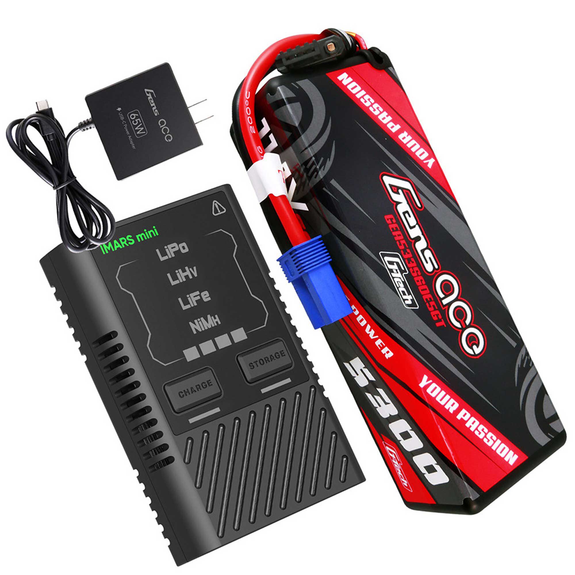 Gens ace G-Tech Bundle: 5300mAh 3S 60C hardcase EC5 + iMars Mini charger