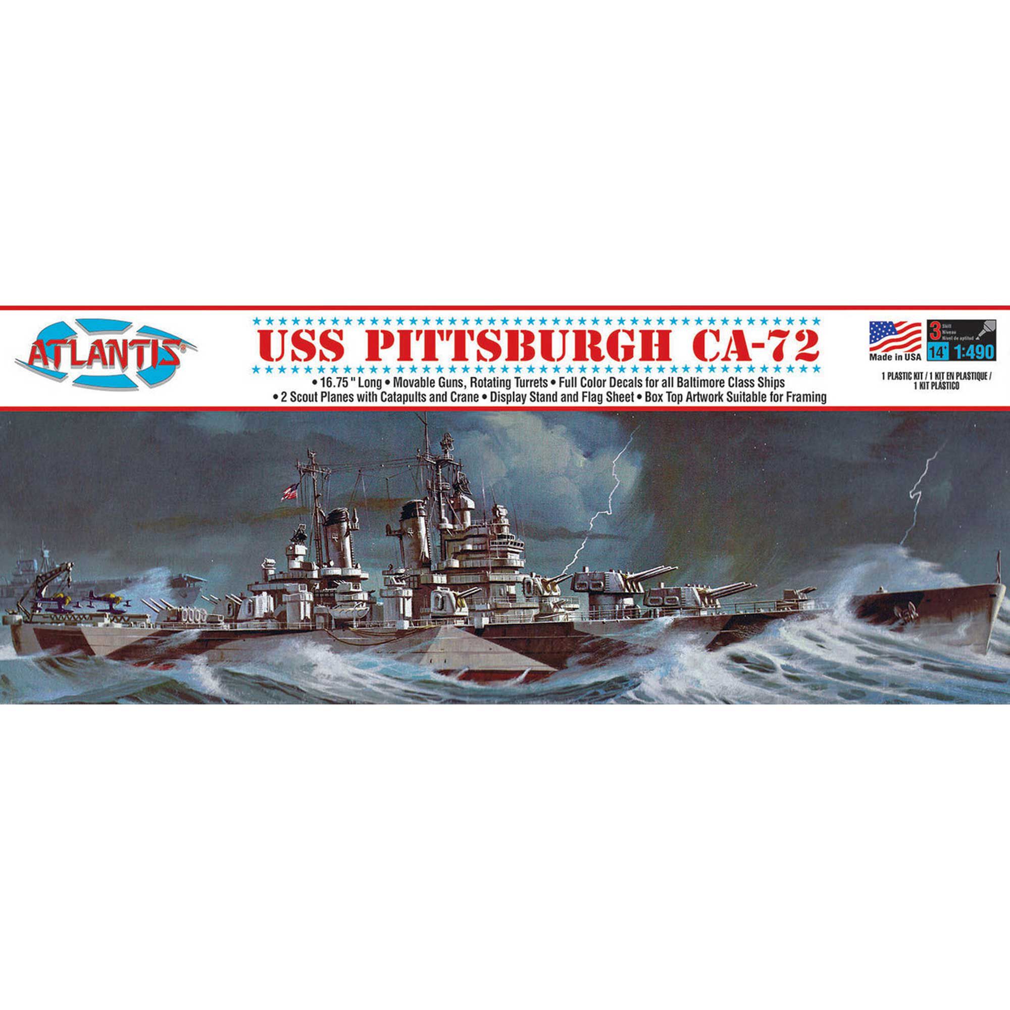ATLANTIS TOY & HOBBY INC. USS Pittsburgh CA-72 Heavy 1/490 Cruiser Model