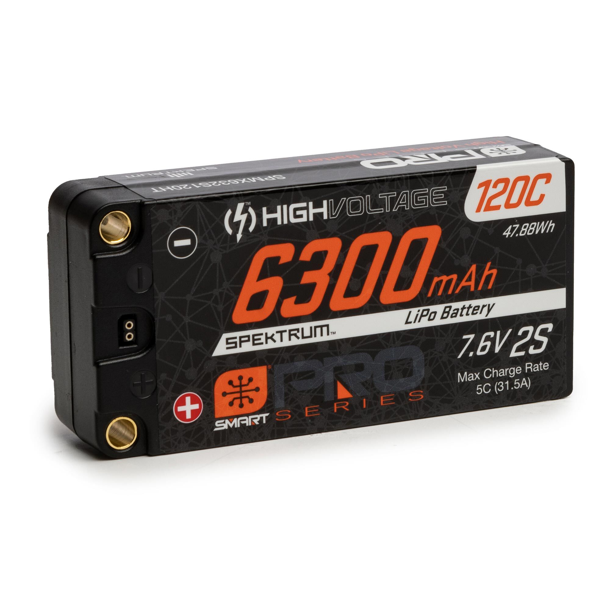 Spektrum Accessories 7.6V 6300mAh 2S 120C Smart Pro Race Shorty Hardcase LiHV Battery: Tubes