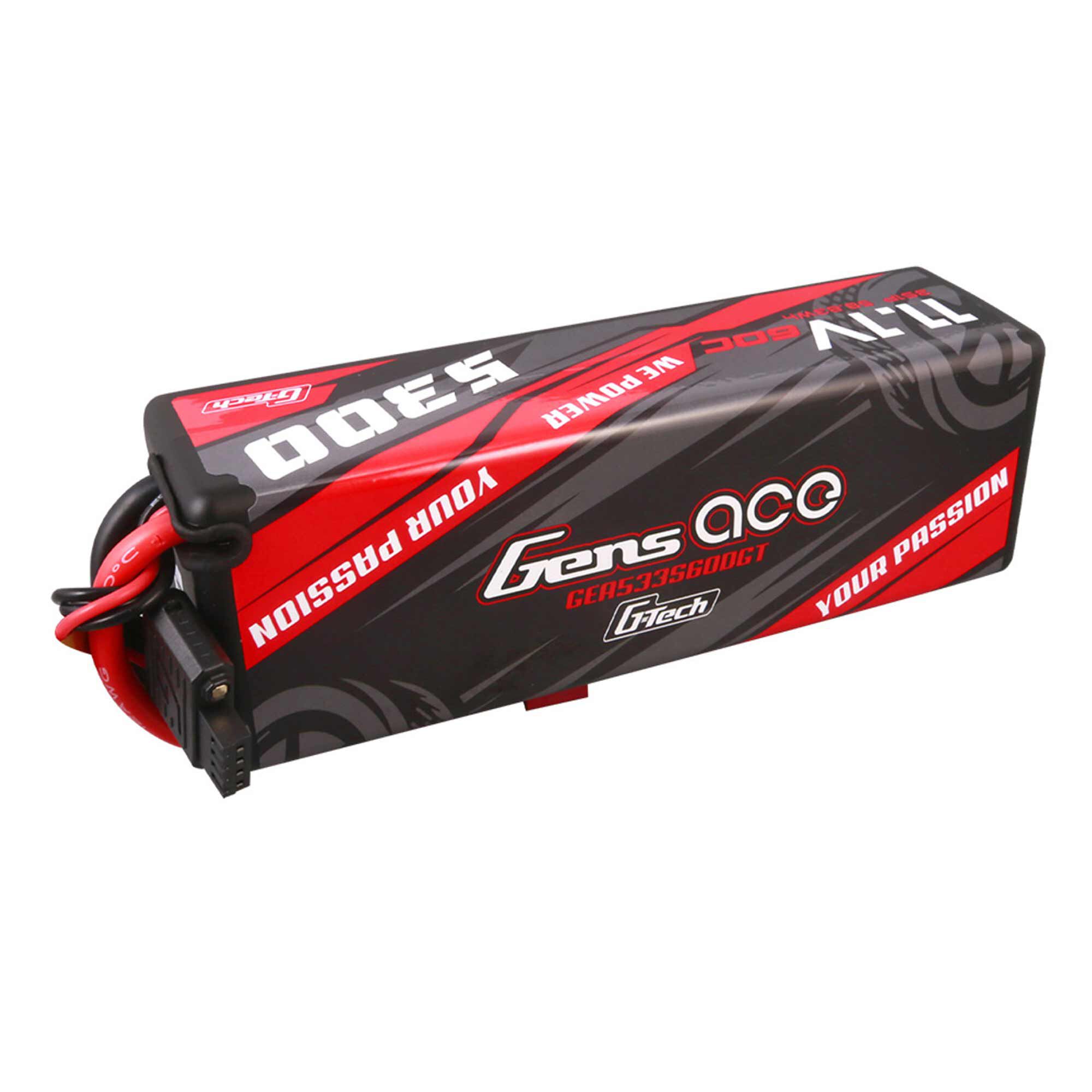 Gens ace 11.1V 5300mAh 3S 60C G-Tech Smart Hardcase LiPo Battery: Deans