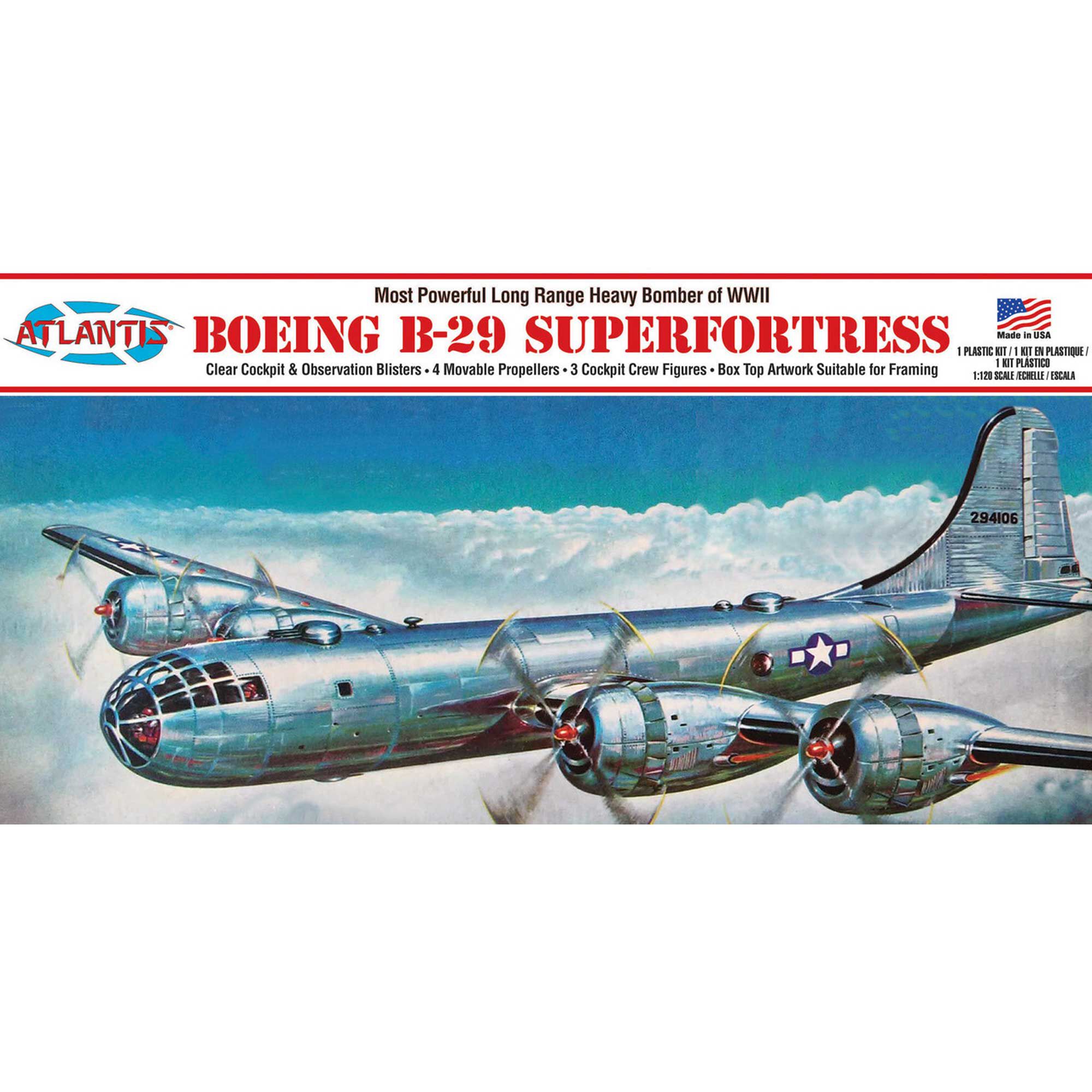 ATLANTIS TOY & HOBBY INC. Boeing B-29 Superfortress 1/120 with Swivel Stand