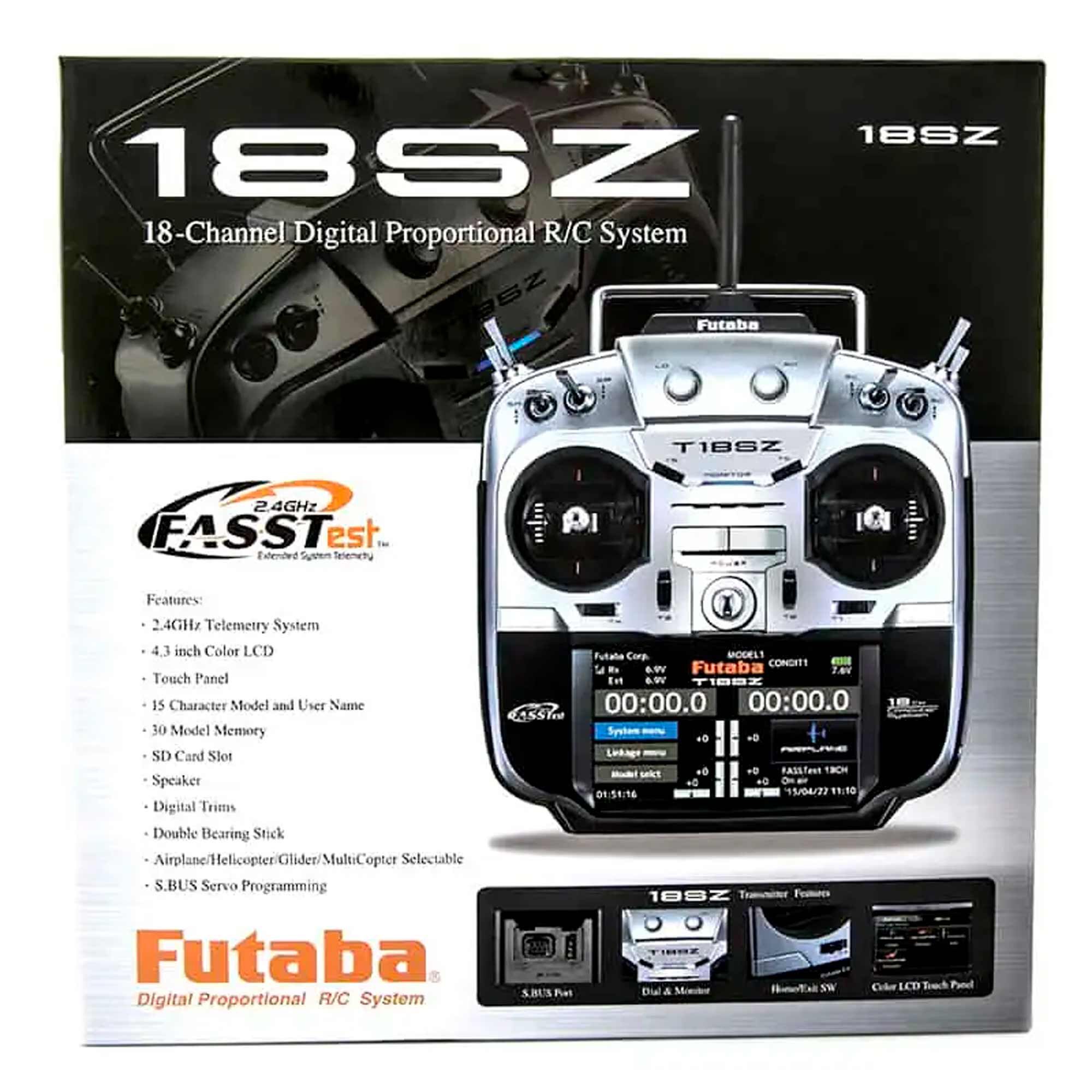 Futaba Systems 18SZ Heli Transmitter 18-Channel Digital Proportional RC System with R7208SB Receiver