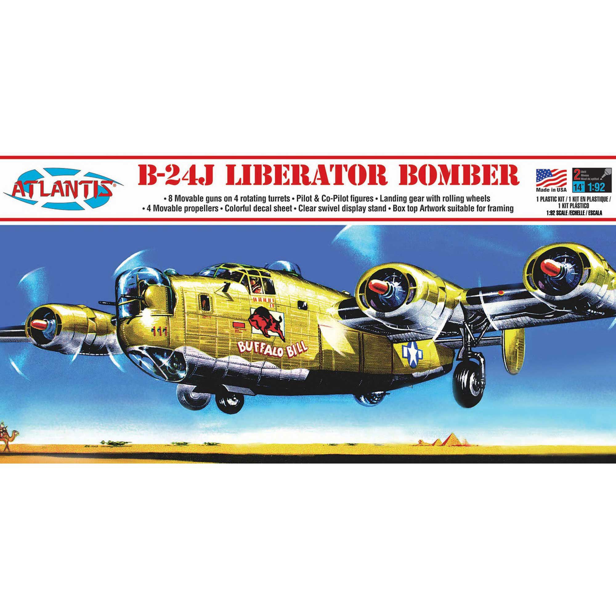 ATLANTIS TOY & HOBBY INC. B-24J Liberator Bomber Buffalo Bill 1/92 Model Kit