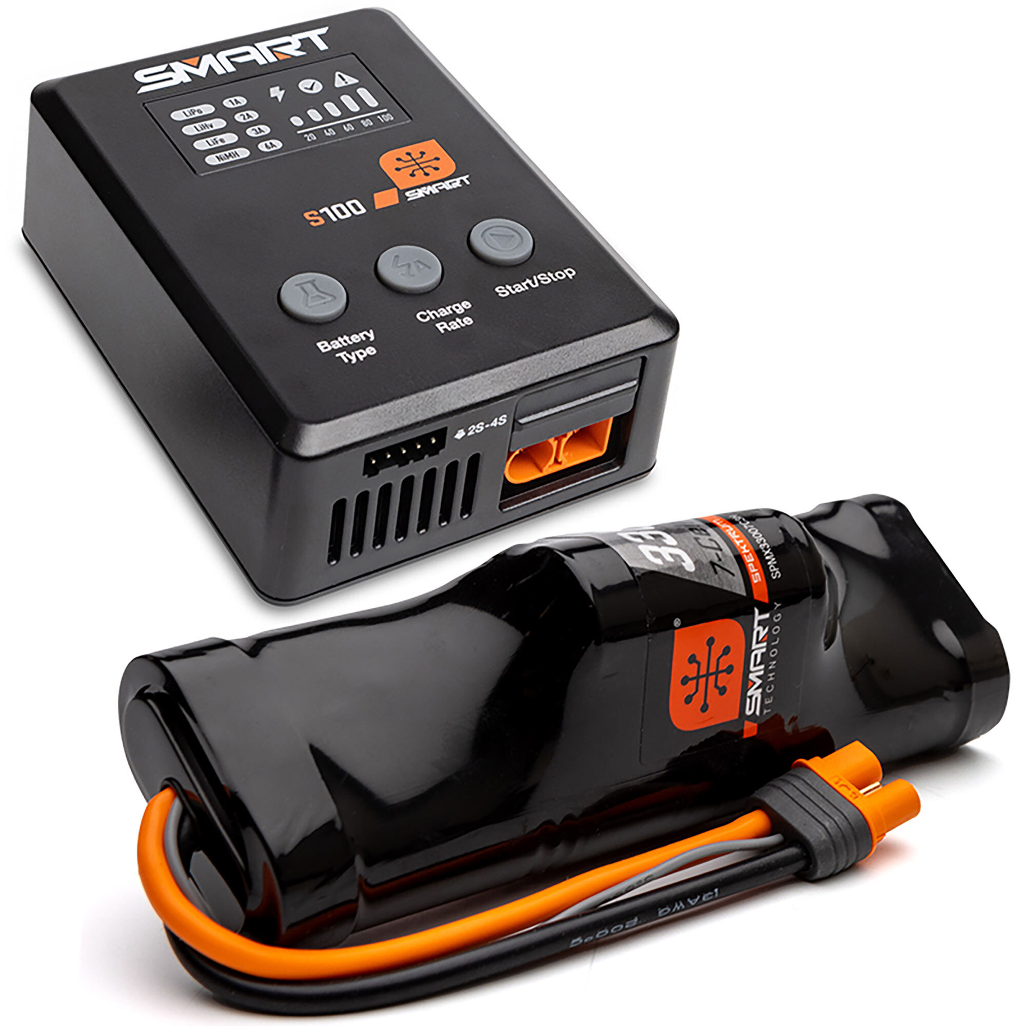 Spektrum Accessories Smart Powerstage NiMH Surface Bundle: 3300mAh 8.4V NiMH IC3 & S100 Charger