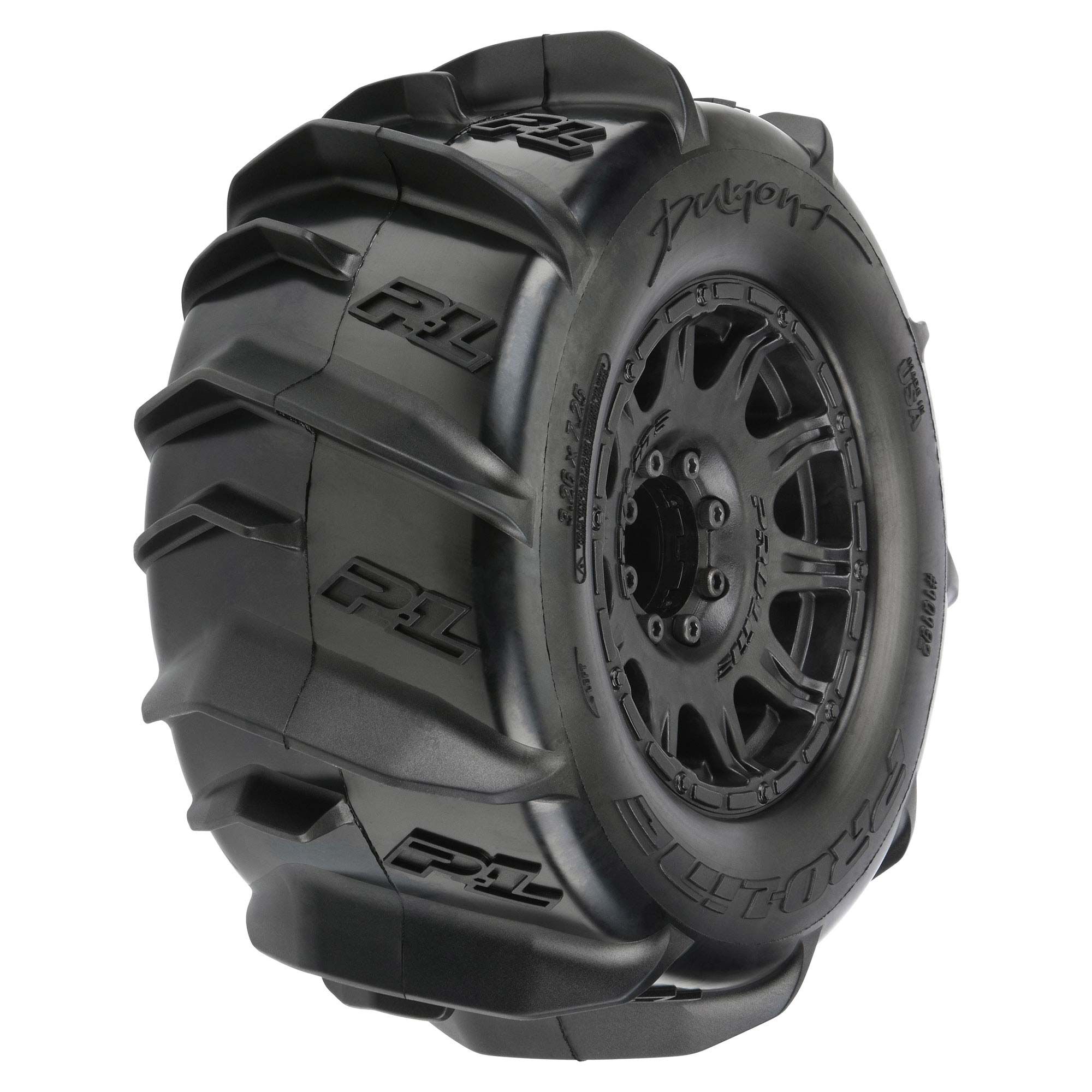 Pro-Line Racing 1/8 Dumont F/R 3.8" MT Tires Mounted 17mm Black Raid (2)