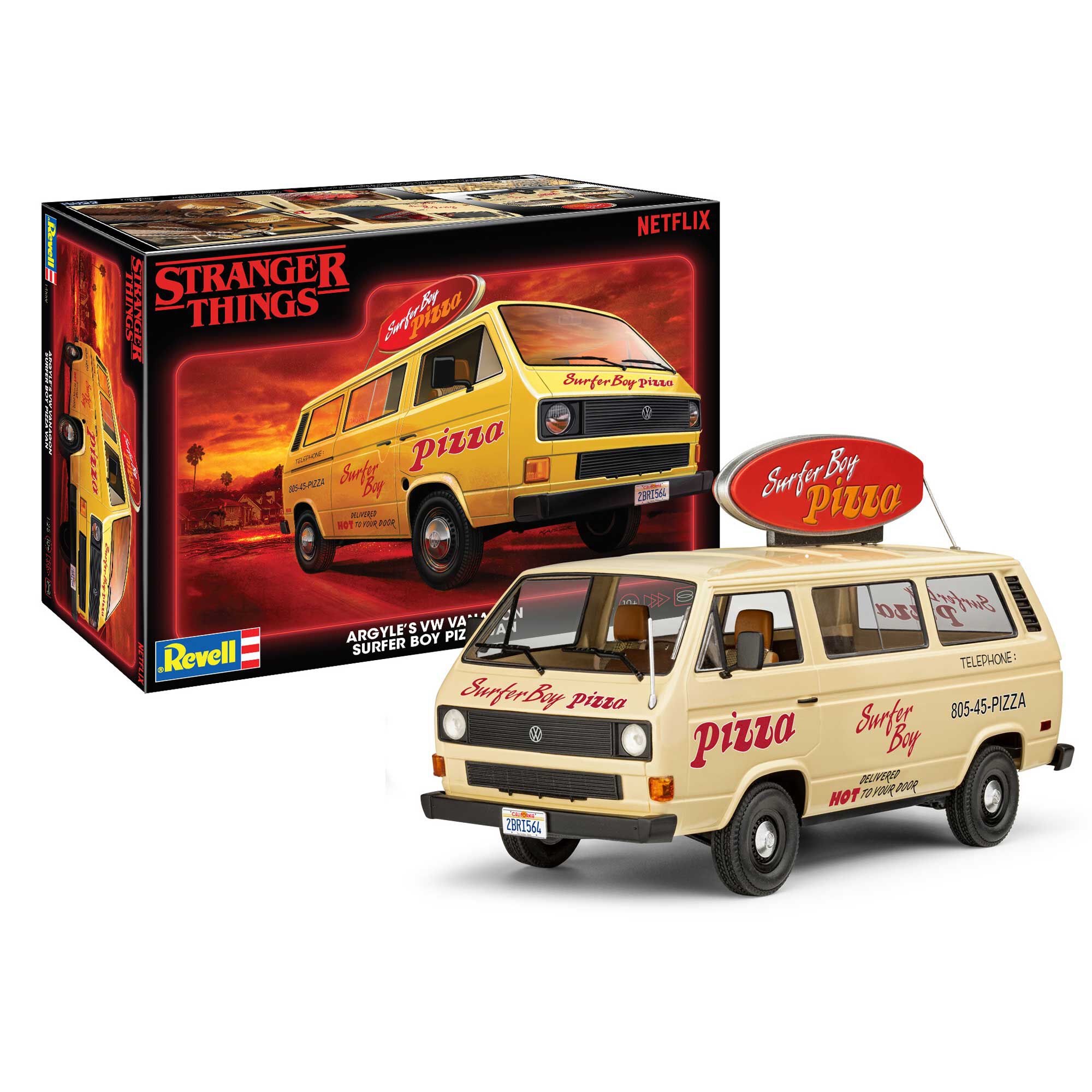 CARRERA REVELL OF AMERICAS INC 1/25 Volkswagen T3 Stranger Things "Surfer Boy" Pizza Van Model Kit