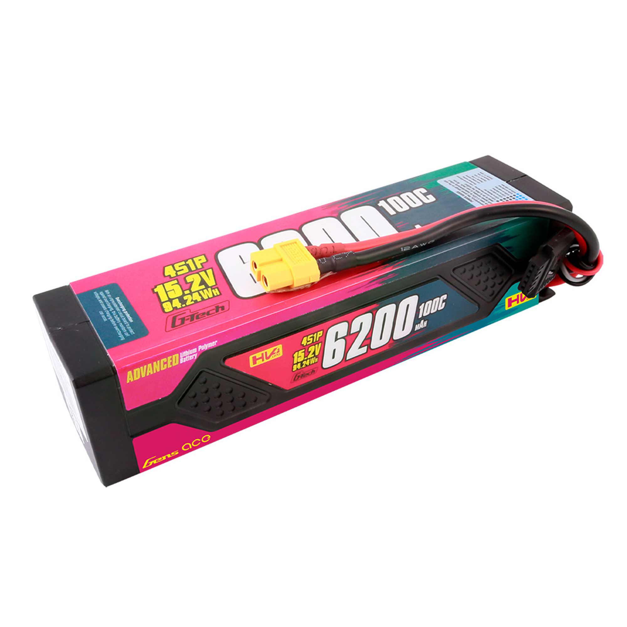 Gens ace 15.2V 6200mAh 4S 100C G-Tech Smart Advanced Hardcase LiHV Battery: XT60