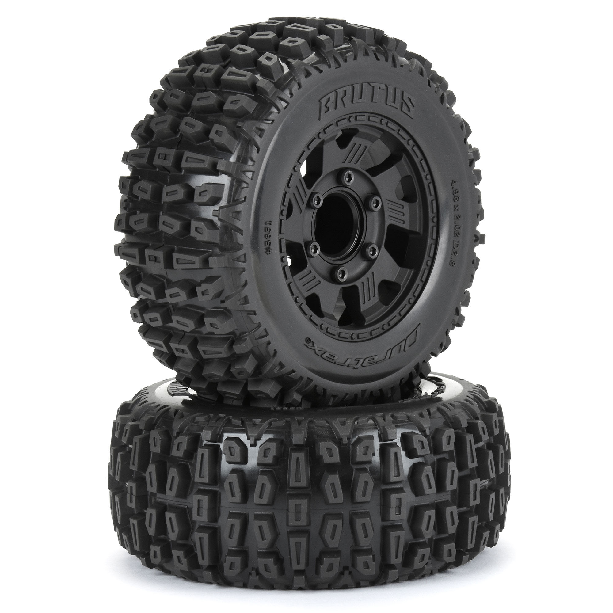 Duratrax 1/10 Brutus F/R 2.8" Monster Truck Tires MTD 12mm Black Ripper (2)