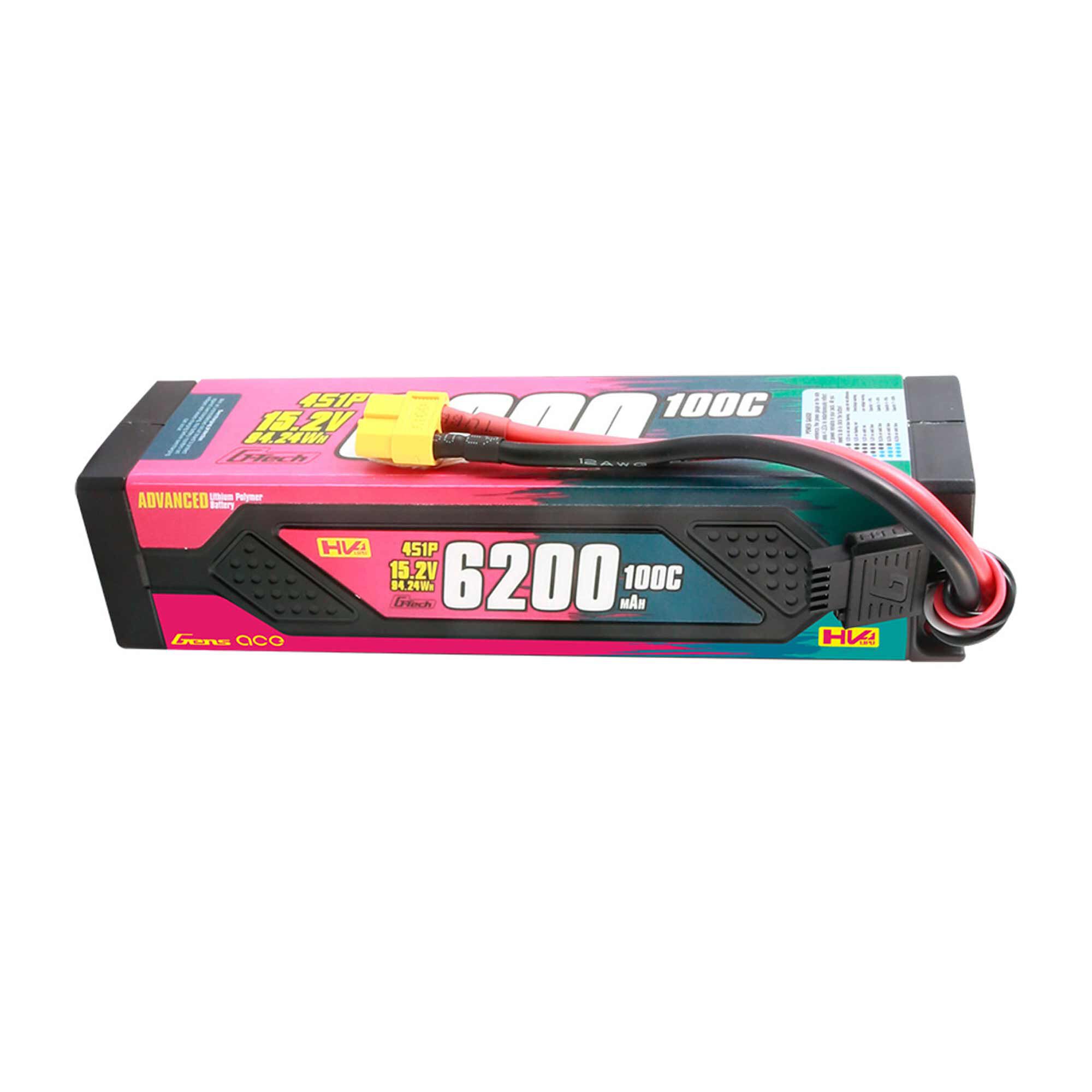 Gens ace 15.2V 6200mAh 4S 100C G-Tech Smart Advanced Hardcase LiHV Battery: XT60
