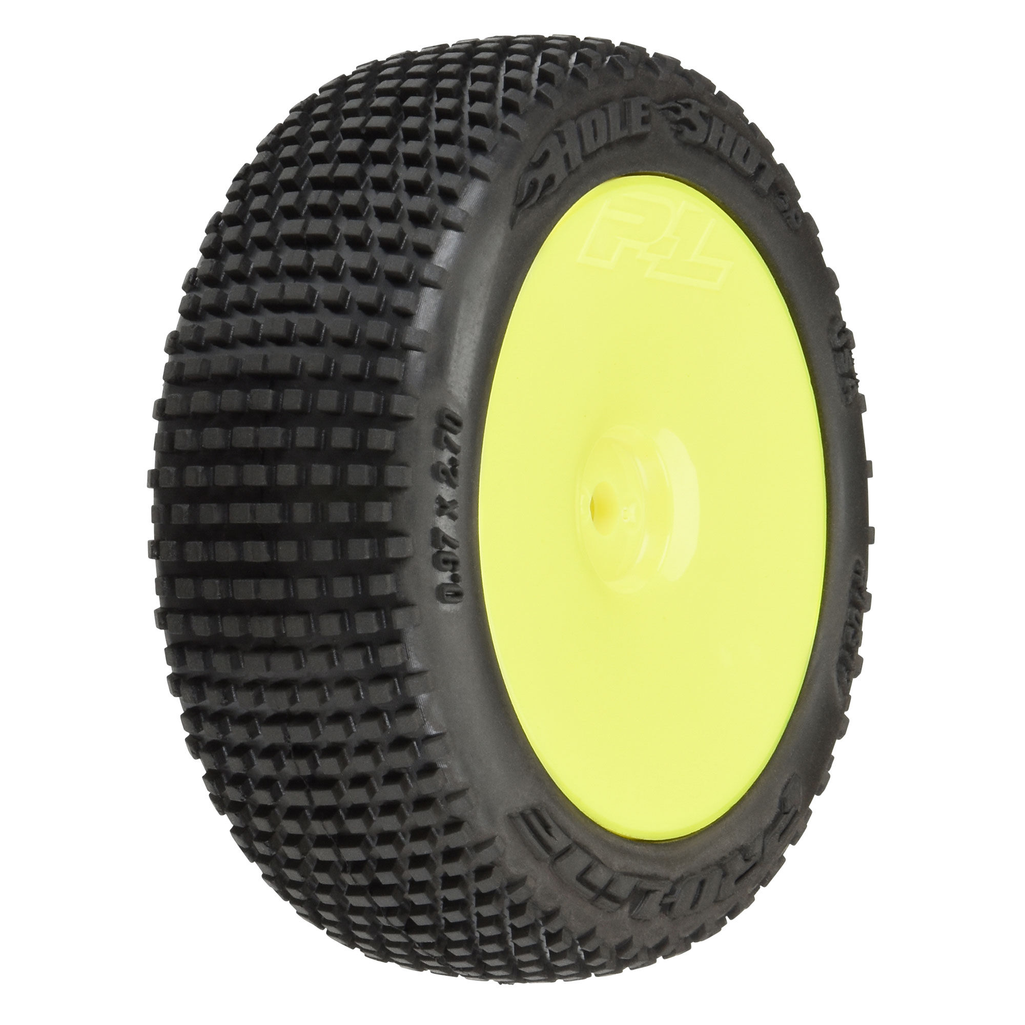 Pro-Line Racing 1/14 Hole Shot 3.0 F/R Tire MTD 12mm Yellow Velocity (4) Typhon GROM