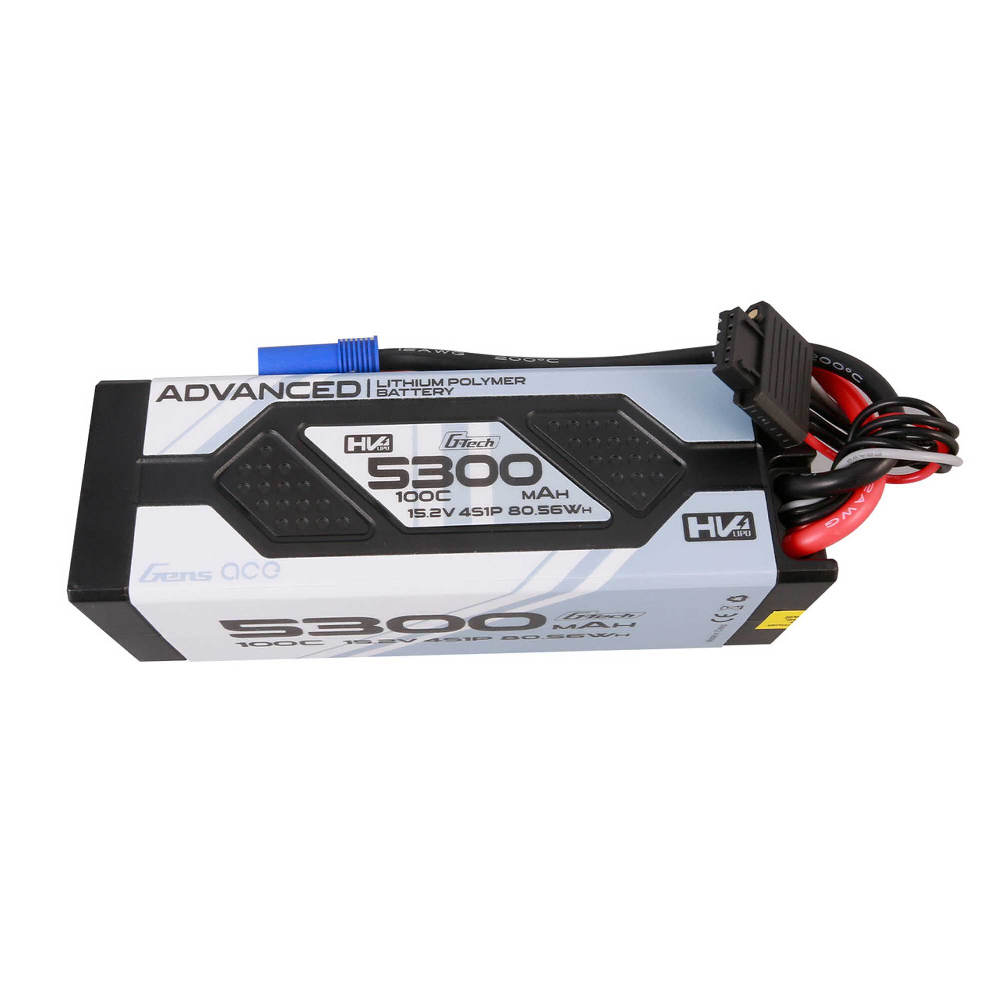 Gens ace 15.2V 5300mAh 4S 100C G-Tech Smart Advanced Hardcase LiHV Battery: EC5