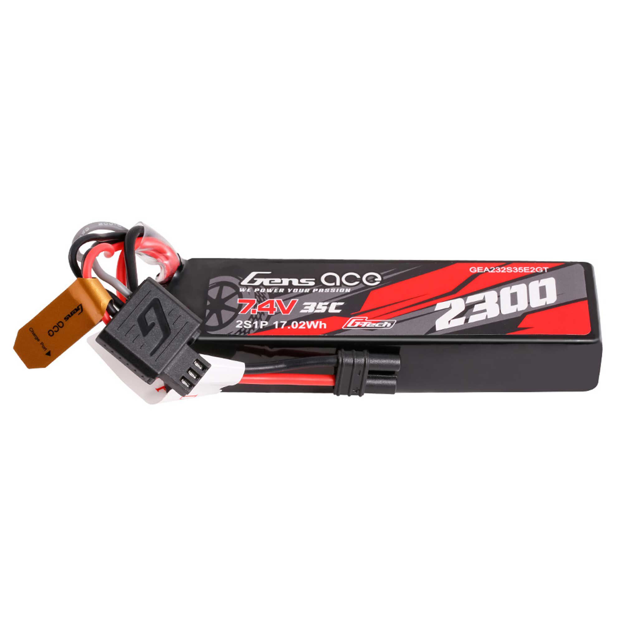 Gens ace Gens ace 2300mAh 2S 35C 7.4V G-Tech Lipo Battery Pack with EC2 Plug