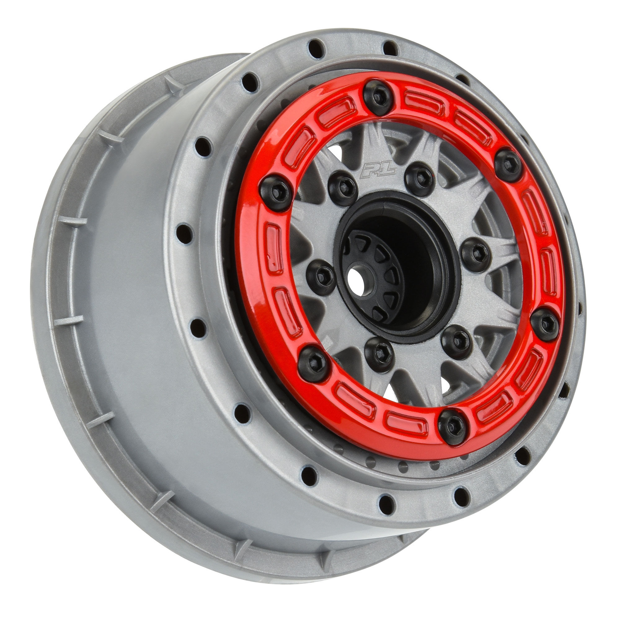 Pro-Line Racing 1/10 Raid Bead-Loc F/R 2.2"/3.0" 12 & 14mm SC Wheels (2) Red/Gray