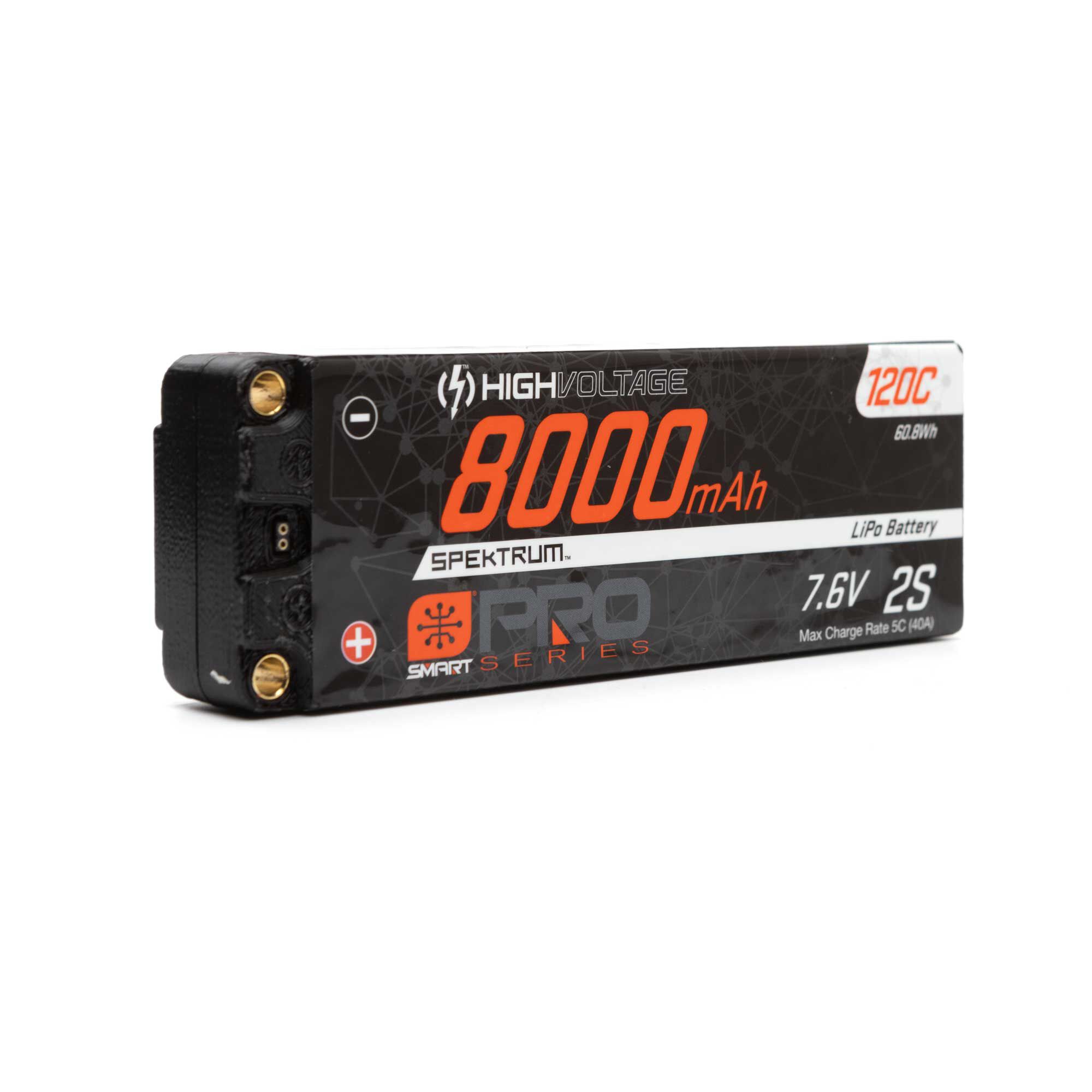 Spektrum Accessories 7.6V 8000mAh 2S 120C Smart Pro Race Hardcase LiHV Battery: Tubes