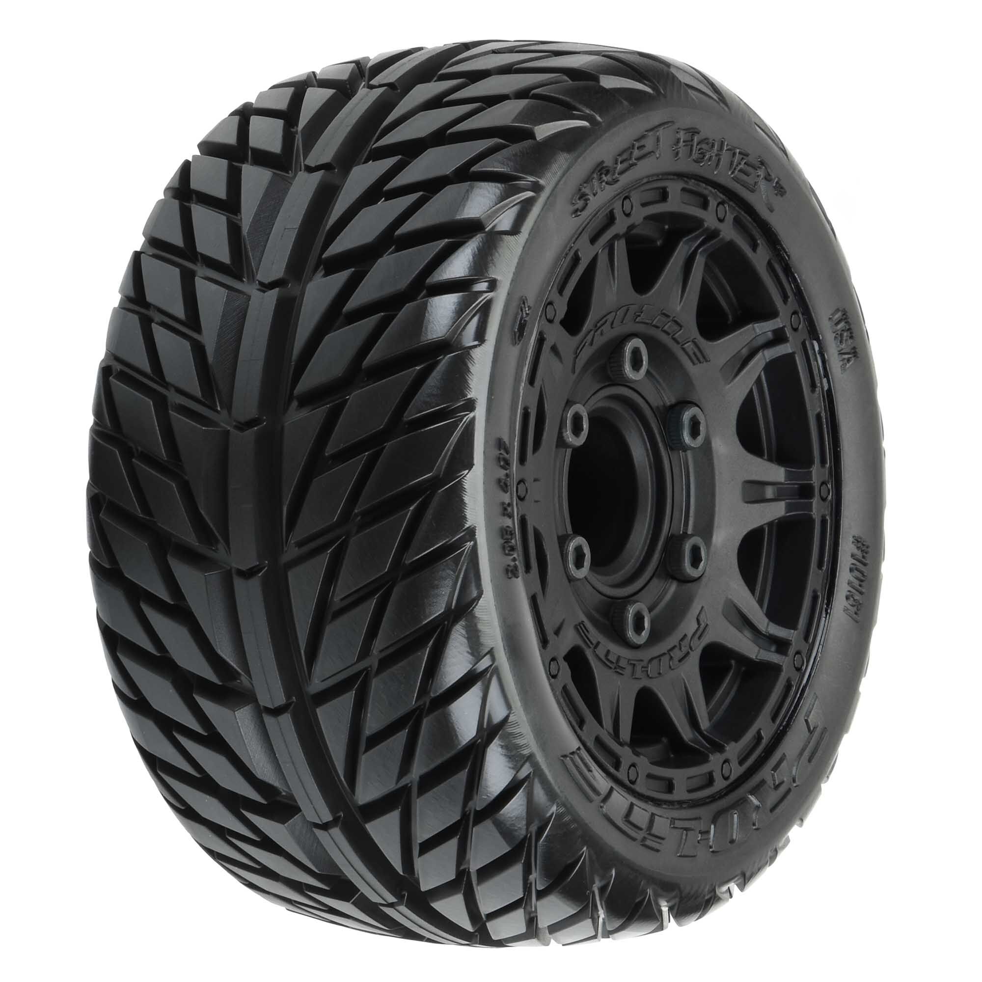 Pro-Line Racing 1/10 Street Fighter LP F/R 2.8" MT Tires MTD 12mm/14mm Blk Raid (2)