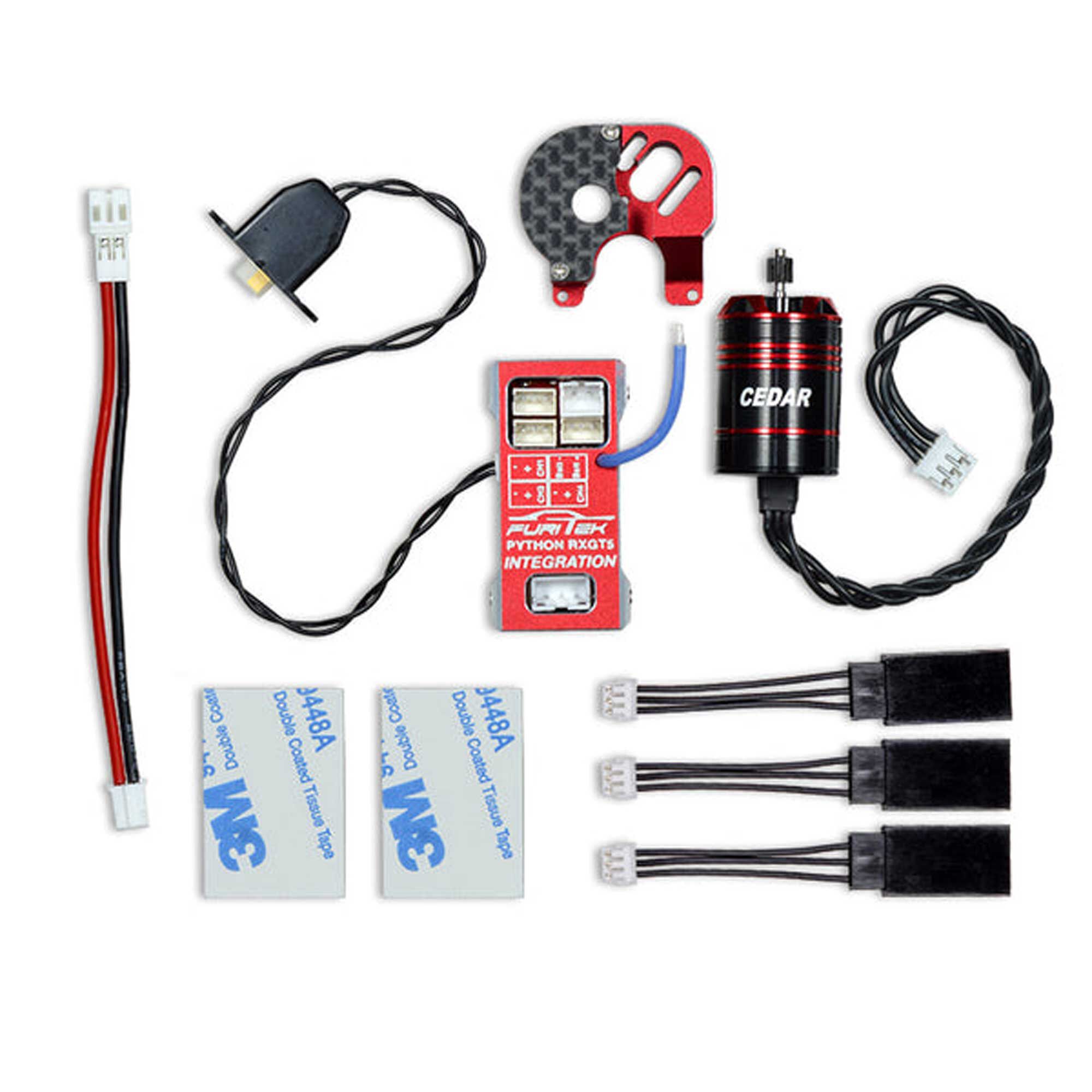 Furitek Python RXGT5 Brushless ESC & Motor Combo with Flysky FS-GT5 Integration: SCX24