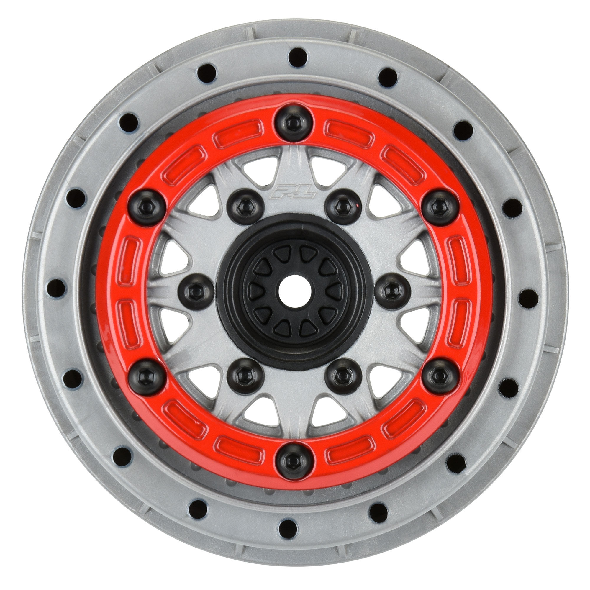 Pro-Line Racing 1/10 Raid Bead-Loc F/R 2.2"/3.0" 12 & 14mm SC Wheels (2) Red/Gray